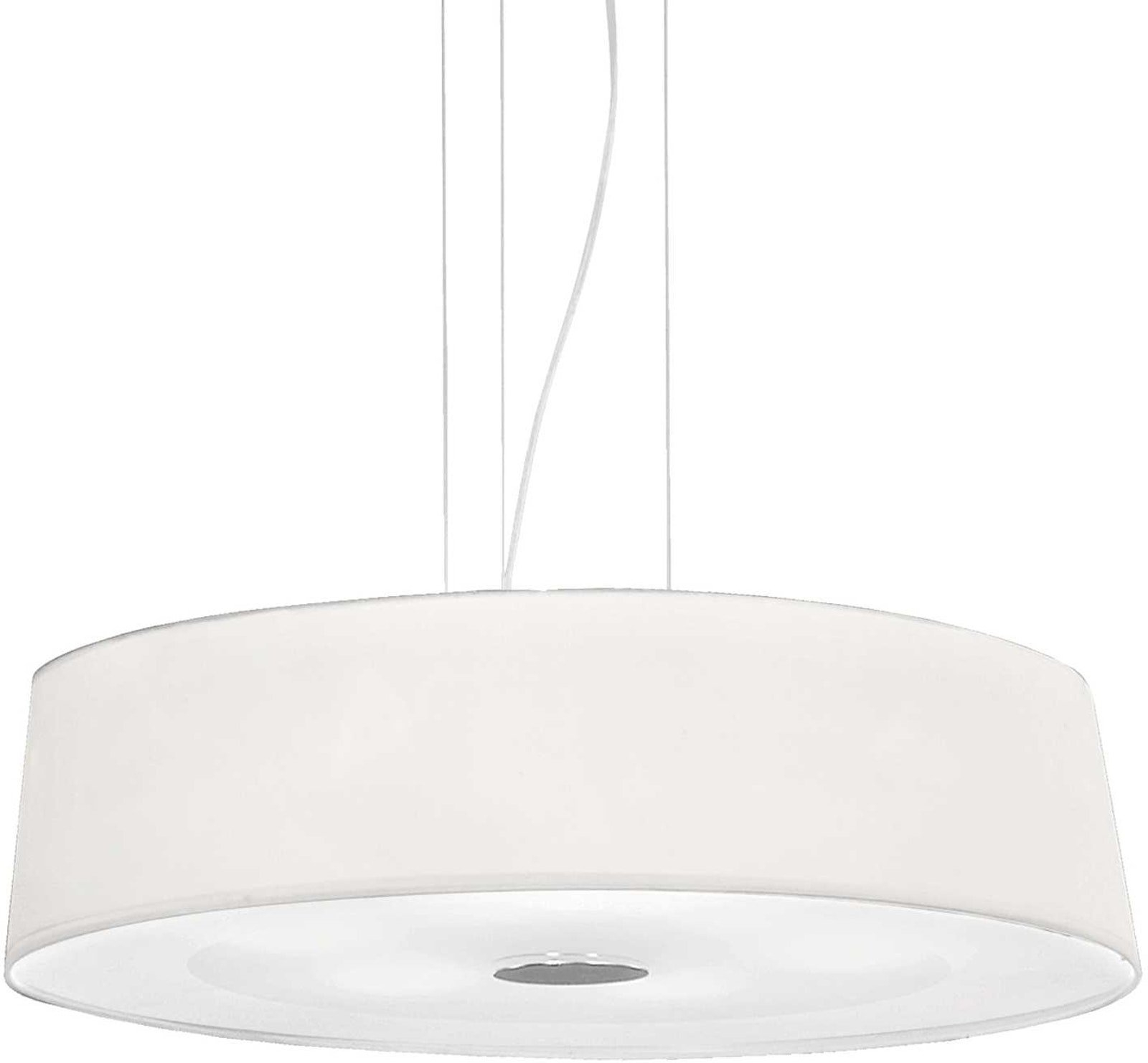 Pendel lampe Ideal Lux Hilton 6 x E27 hvid/krom Ø60 cm justerbar højde 21-230 cm