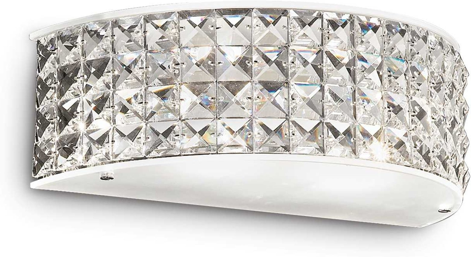 Væglampe Ideal Lux Roma hvid/krom med krystaller 30x15x10 cm G9