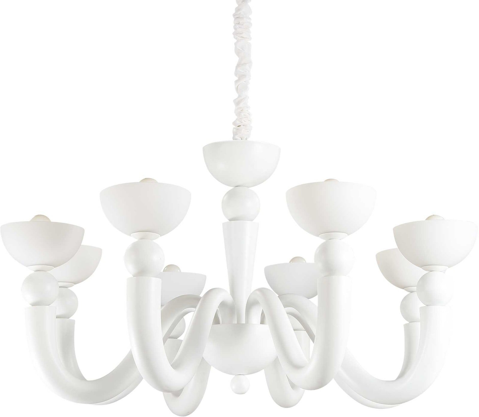 Pendel lampe Ideal Lux Bon Bon hvid Ø95,5 cm H 75-140 cm justérbar