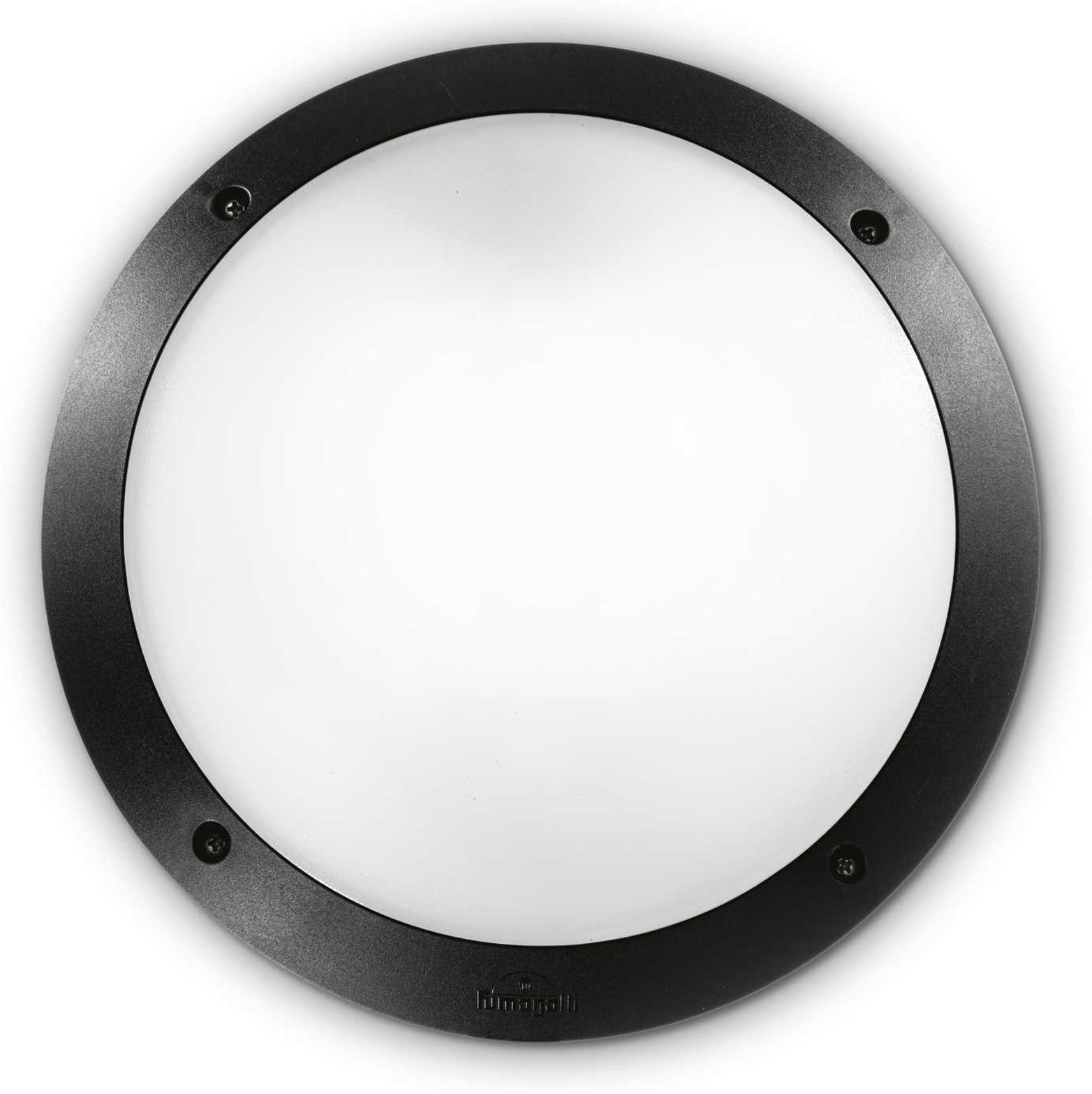 Udendørs væglampe Ideal Lux Polar Ø30 cm sort plast IP66 E27