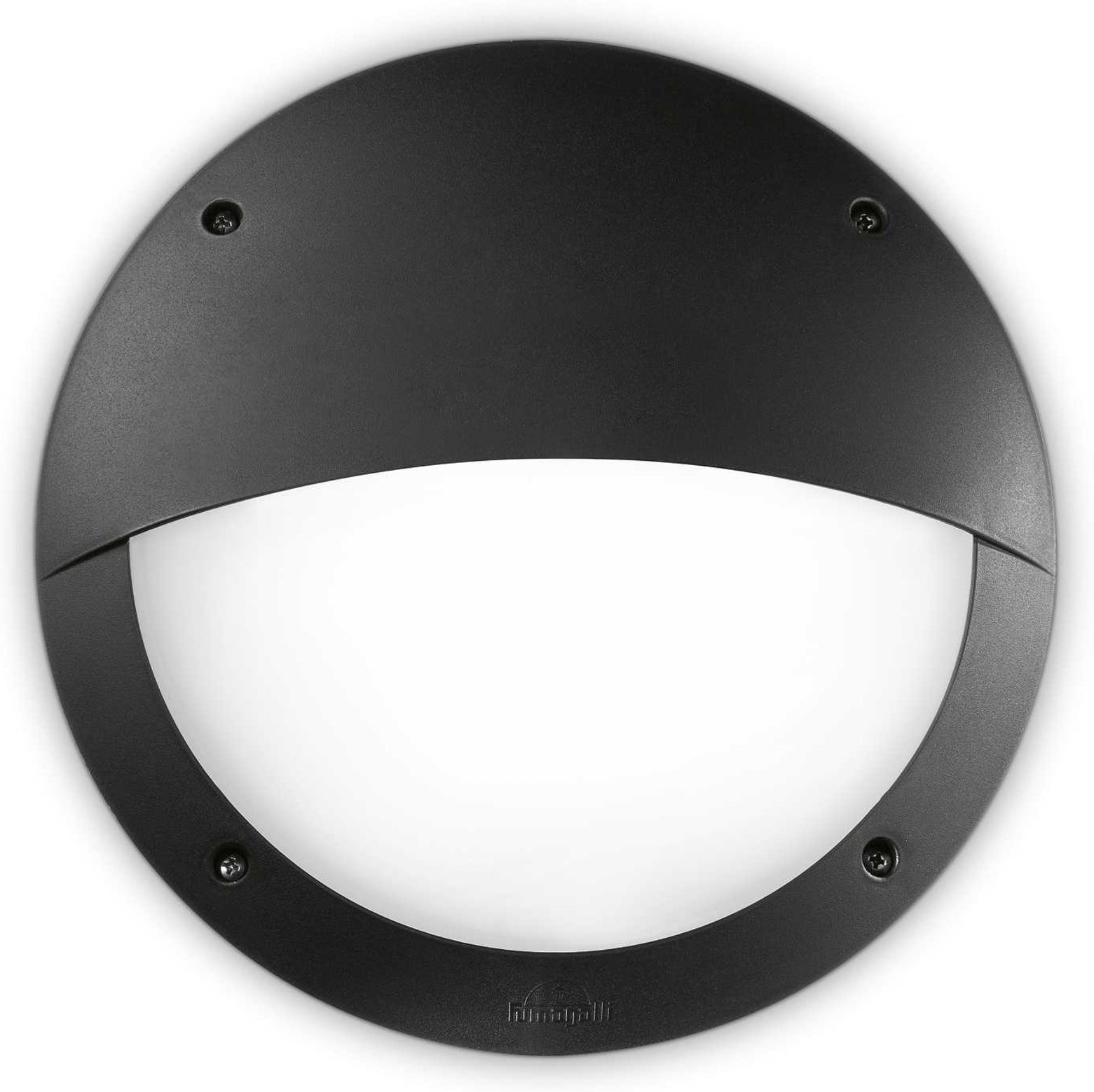 Udendørs væglampe Ideal Lux Polar halvmåneformet sort Ø30 cm IP66 E27