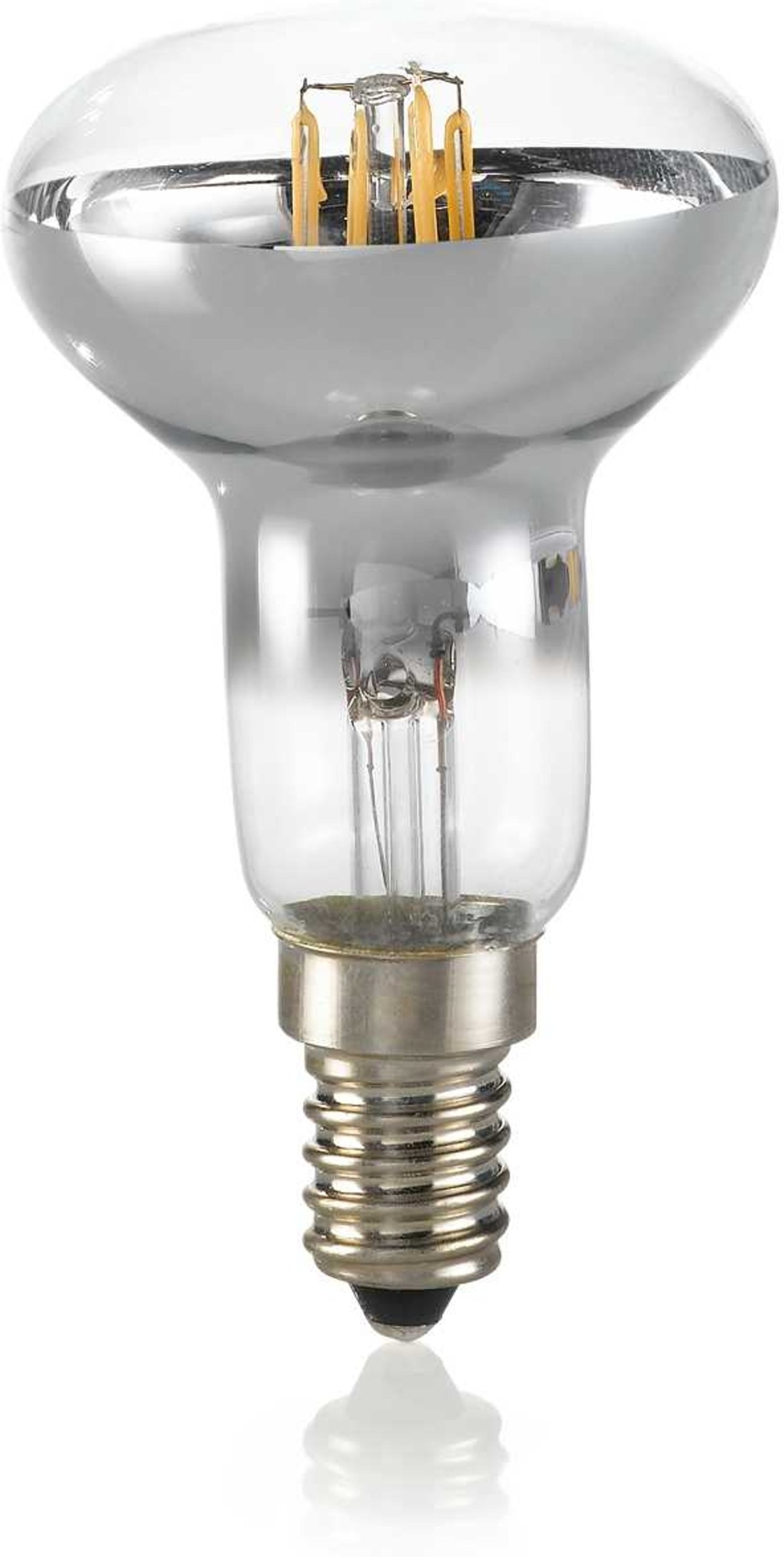 Elpære Ideal Lux E14 krom glas Ø50 mm H87 mm 4 W 300 lm 3000 K varmhvid