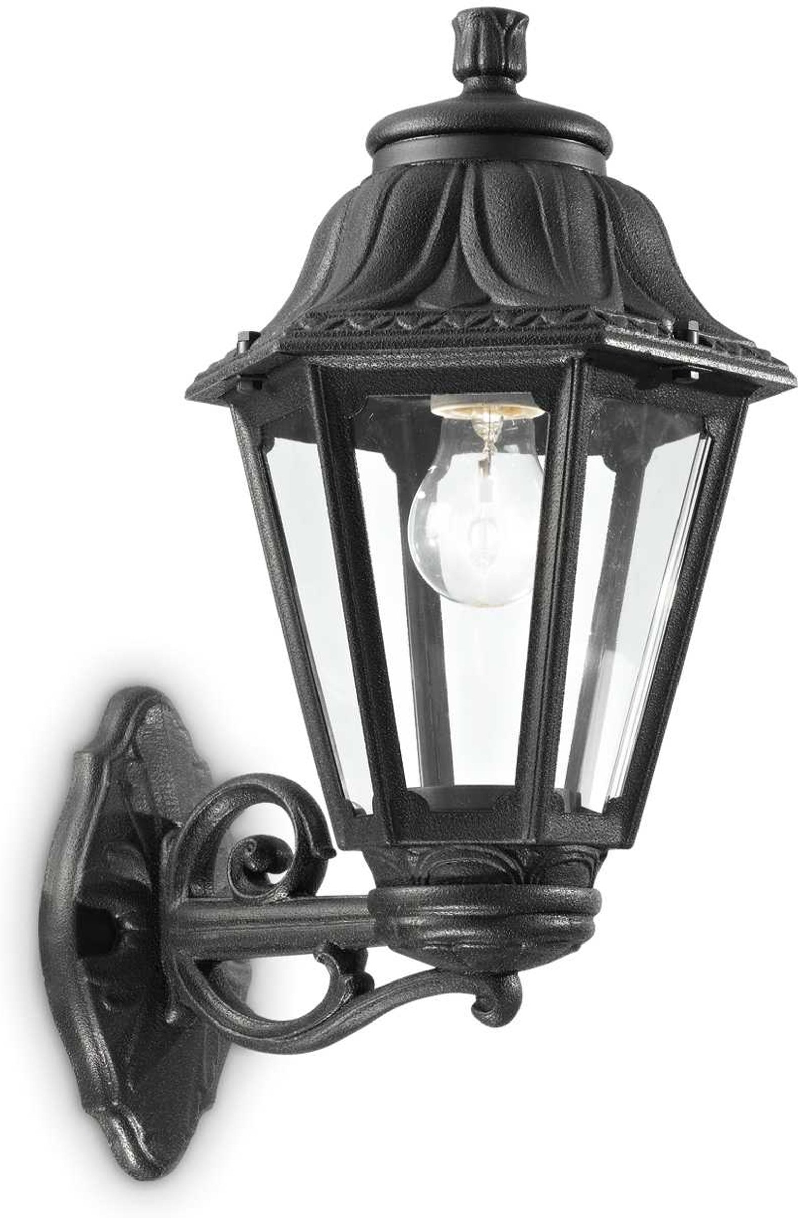 Ideal Lux Dafne udendørs væglampe sort harpiks IP55 E27 45Ã27,5Ã22 cm