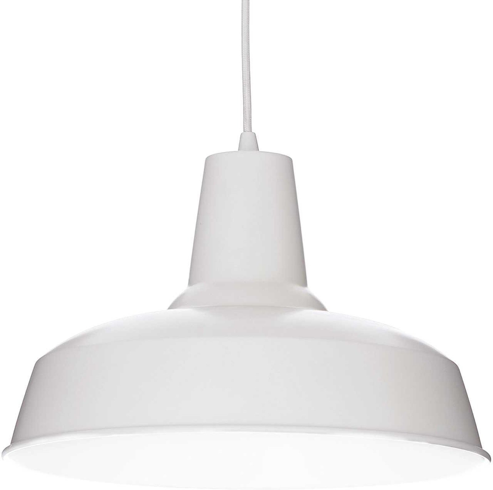 Pendellampe Ideal Lux Moby hvid metal Ø35 cm justerbar højde 35-120 cm E27 fatning