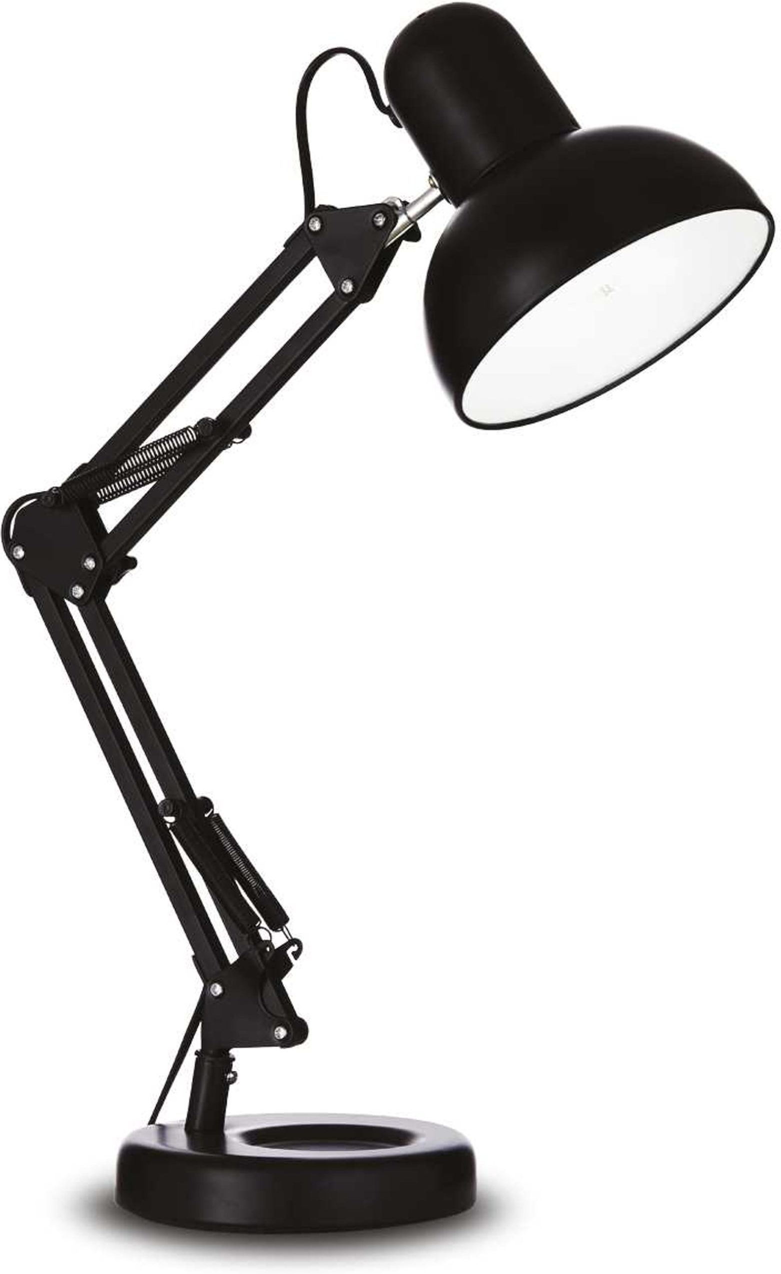 Bordlampe Ideal Lux Kelly sort metal med justerbar arm, skrivebordslampe