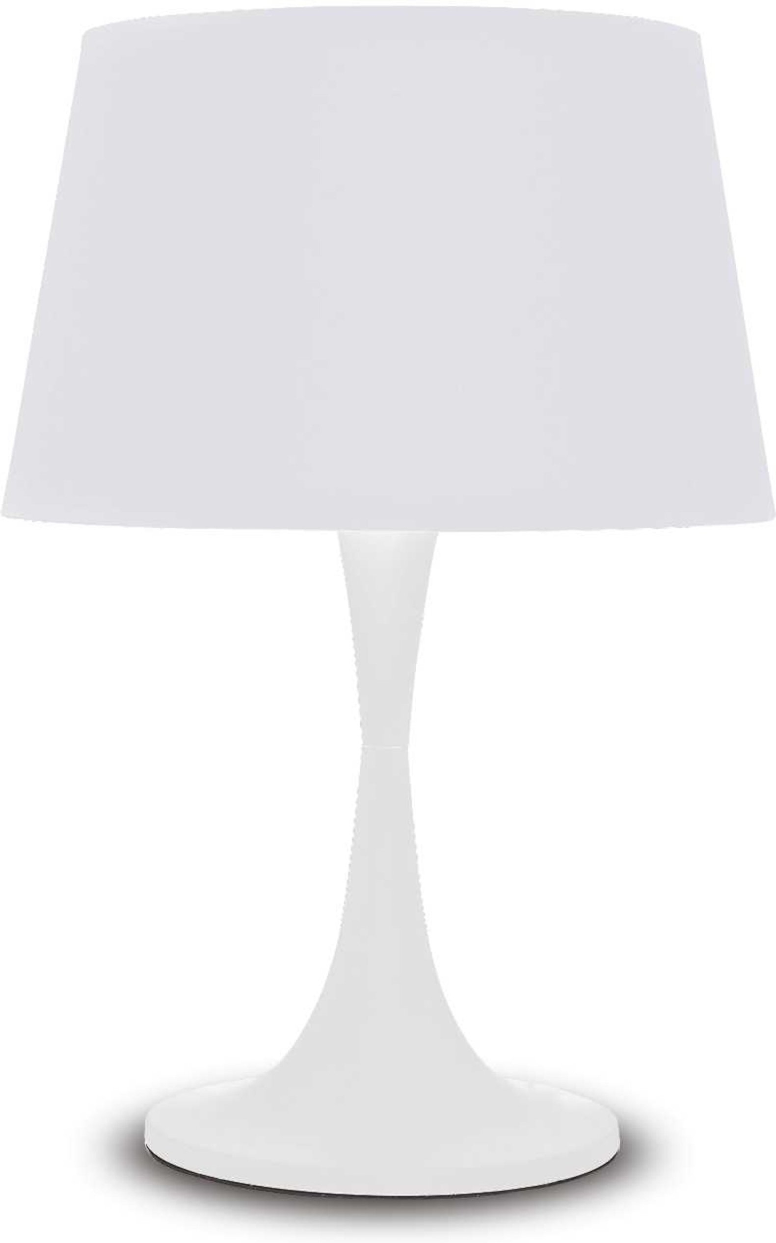 Bordlampe Ideal Lux London hvid stofskærm Ø32 x H48,5 cm