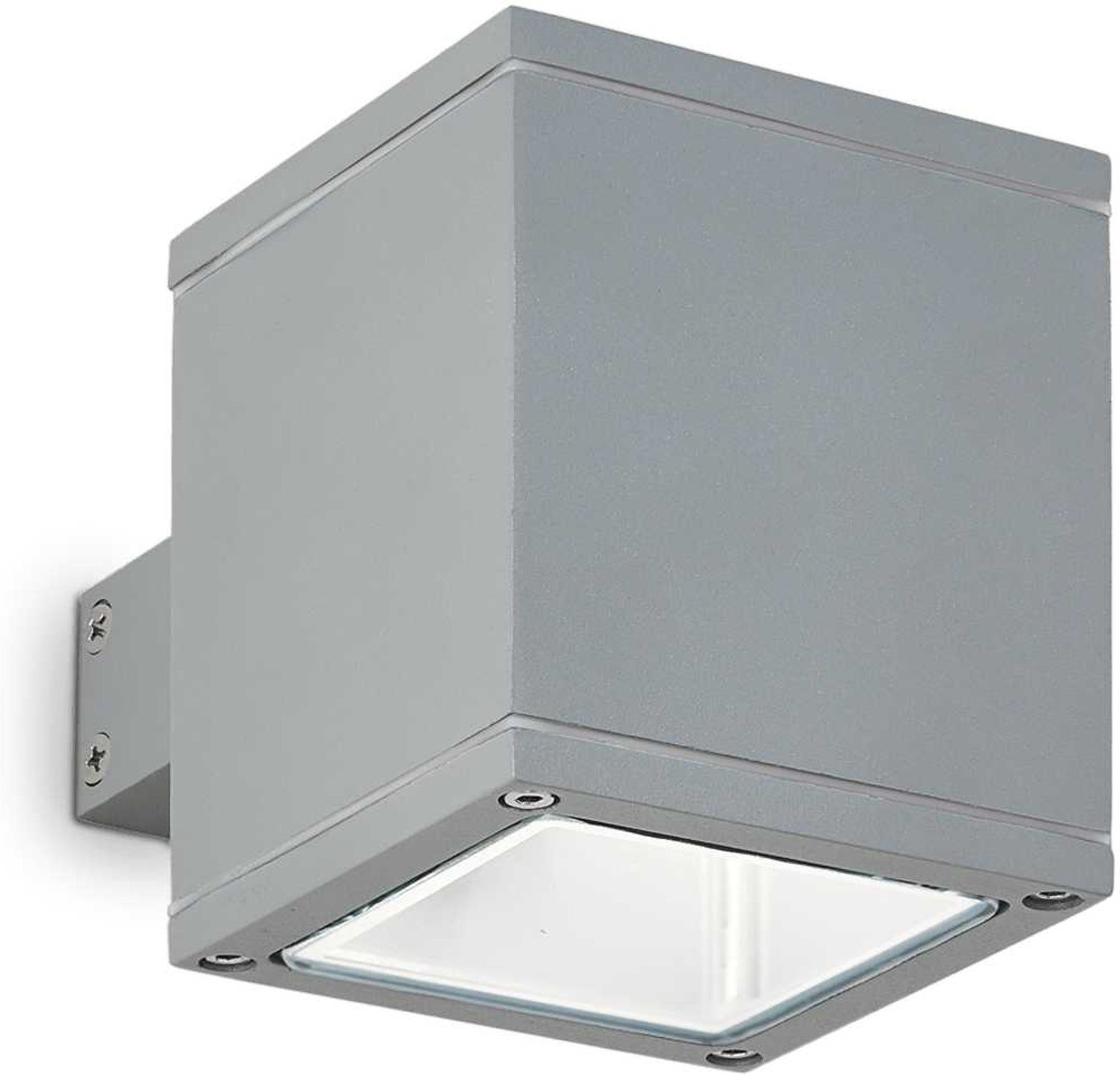 Udendørs væglampe Ideal Lux Snif Square aluminium IP44 grå H10xB14xD9 cm