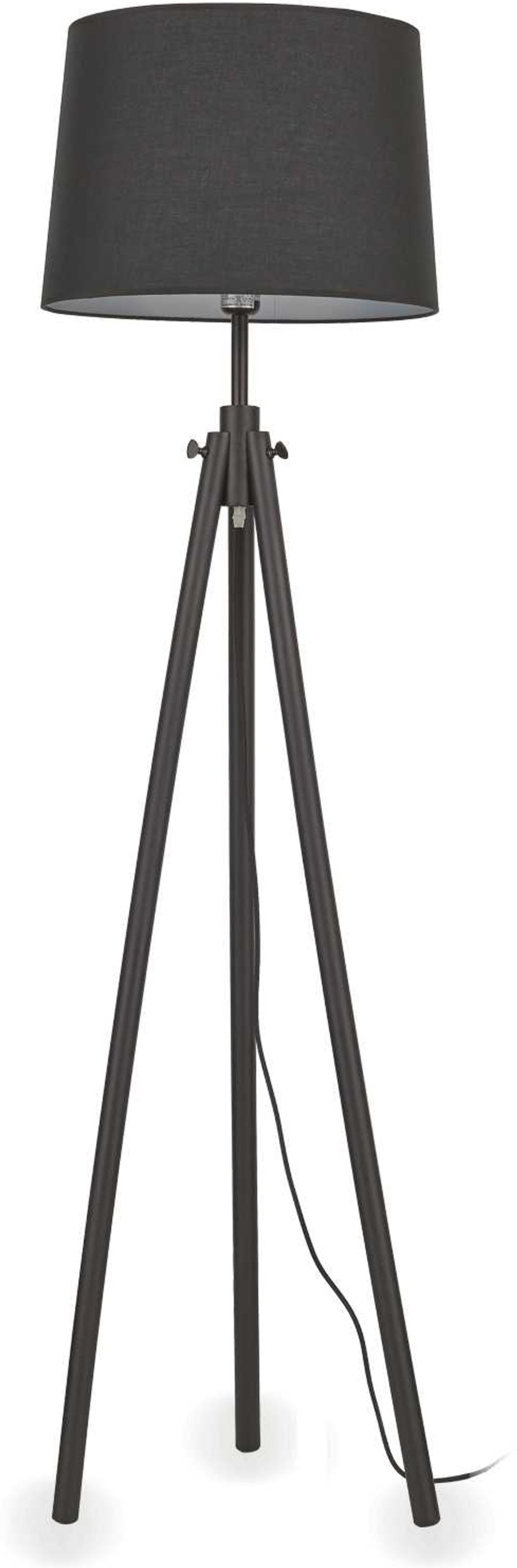 Gulvlampe Ideal Lux York Ø48 x 164 cm sort  -  træ og stof