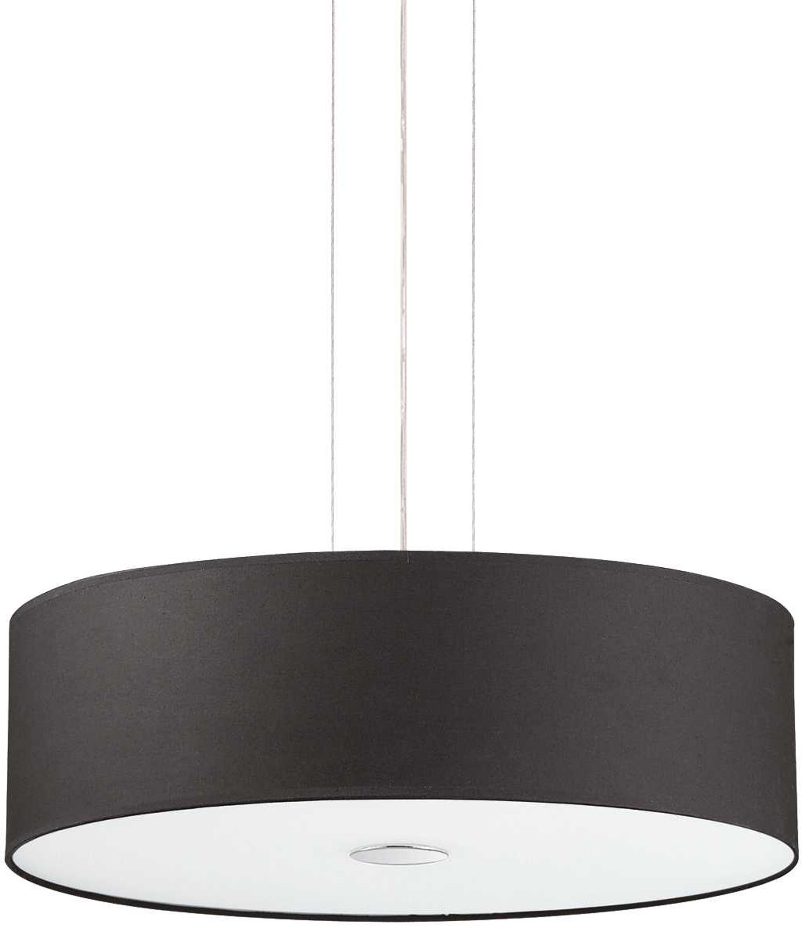 Pendellampe Ideal Lux Woody Ø50 cm justerbar højde sort/krom