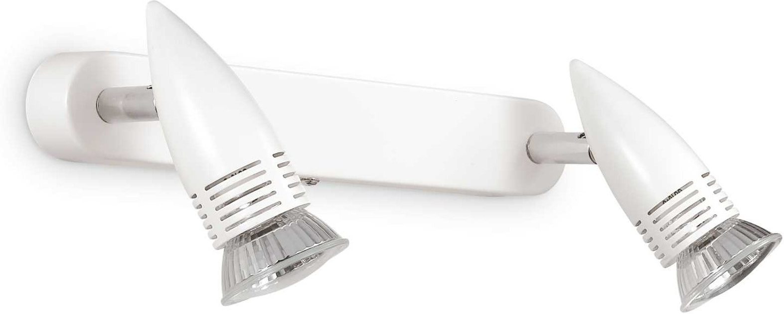 Indendørs væglampe Ideal Lux Alfa hvid metal med 2 GU10-pærer justerbar H11ÃB11ÃL29cm IP20