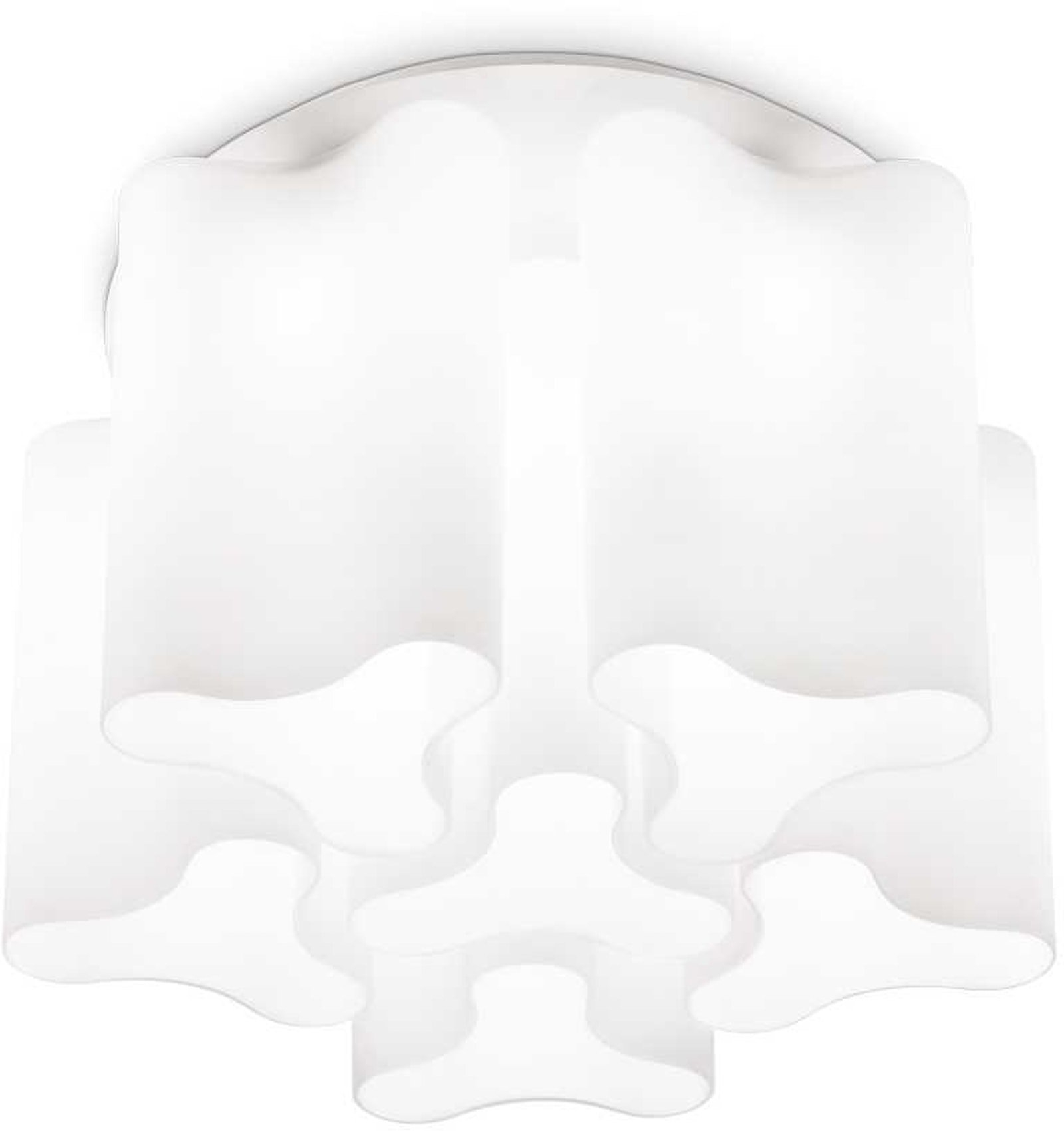 Loftlampe Ideal Lux Compo Ø56 x H35 cm Hvid Metal/Glas