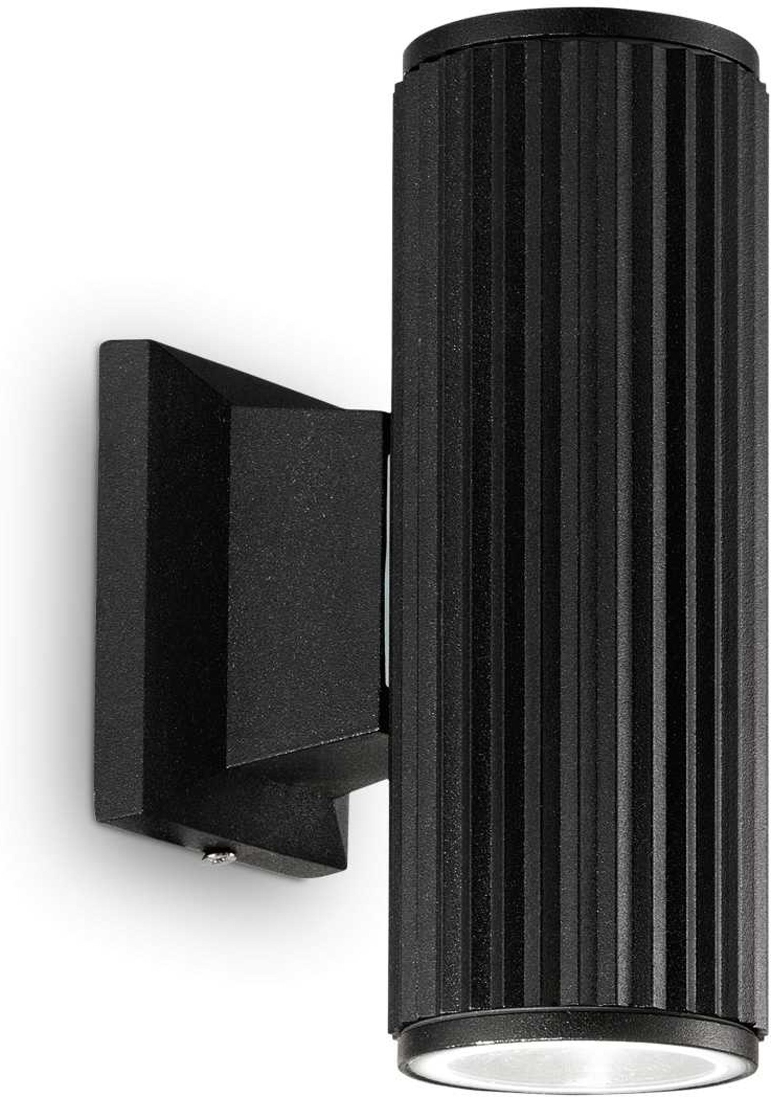 Udendørs væglampe Ideal Lux Base sort aluminium IP44 med dobbelt hærdet glas H18xB6,5xL11,5 cm