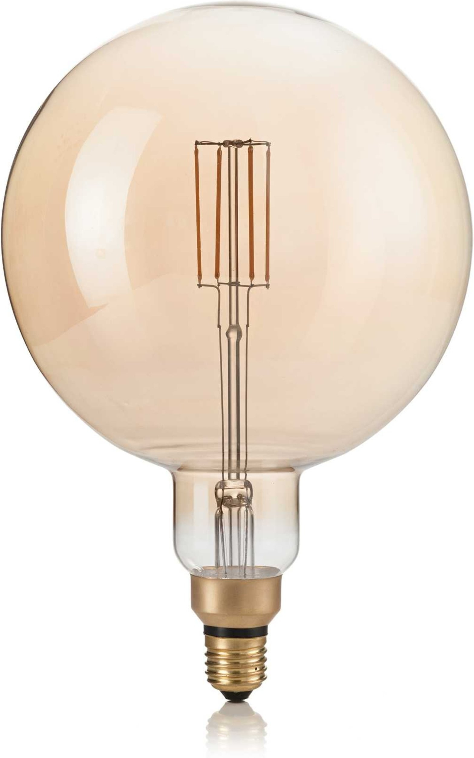 LED filamentpære Ideal Lux E27 serie 4W 400 lm ravfarvet glas Ø19,5 x H29 cm 2200K