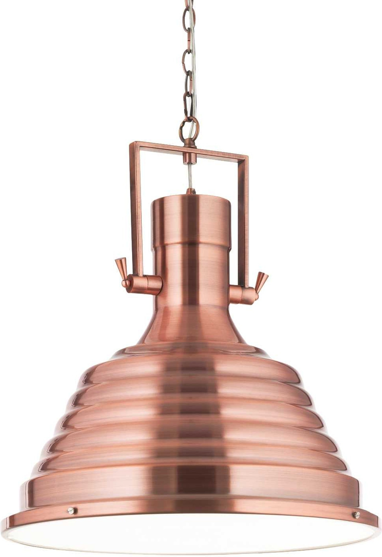 Pendel lampe Ideal Lux Fisherman Ø48,5 cm kobber metal og glas justerbar højde 75-145 cm