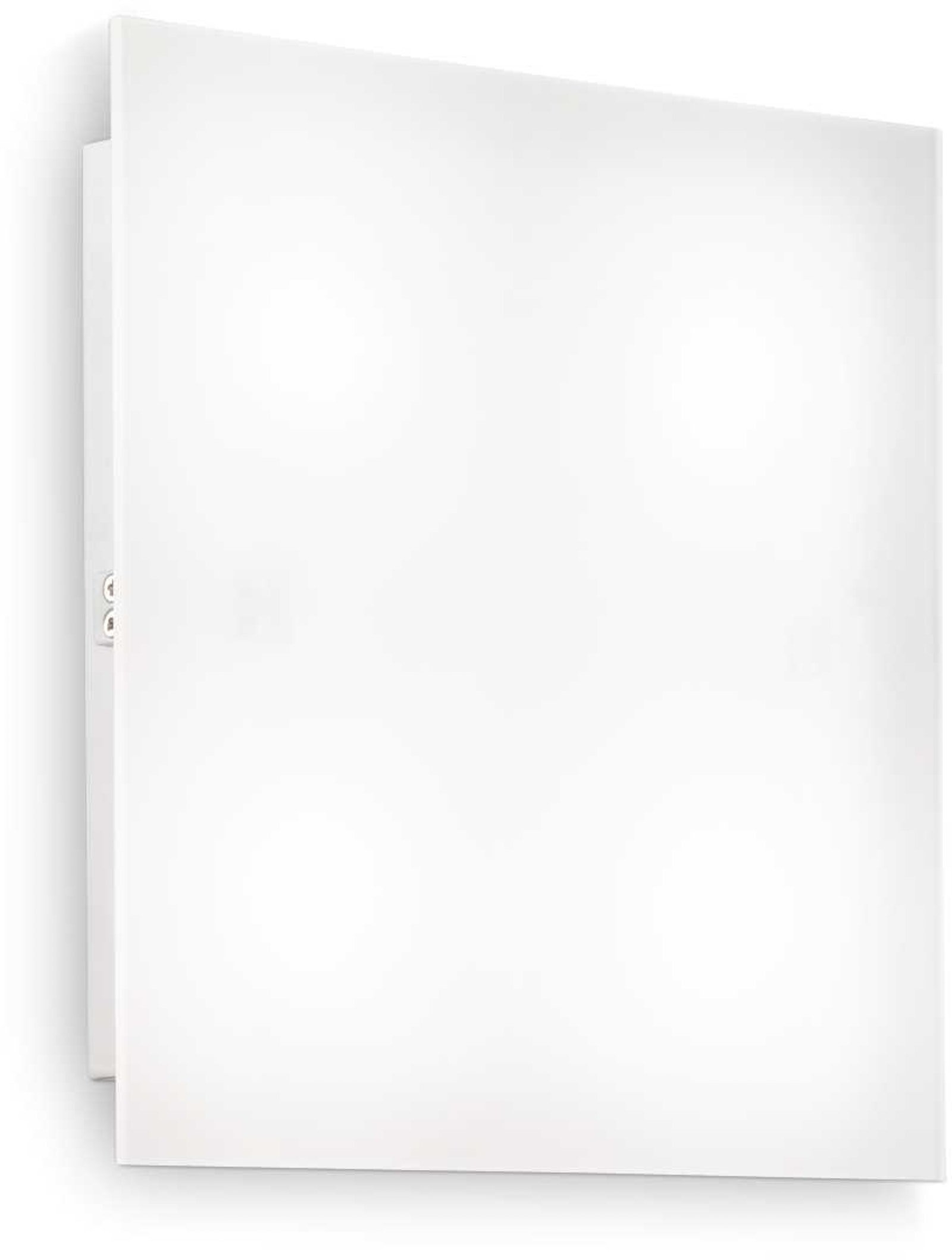 Væglampe Ideal Lux Flat mat hvid emalje med frosted akryl diffuser