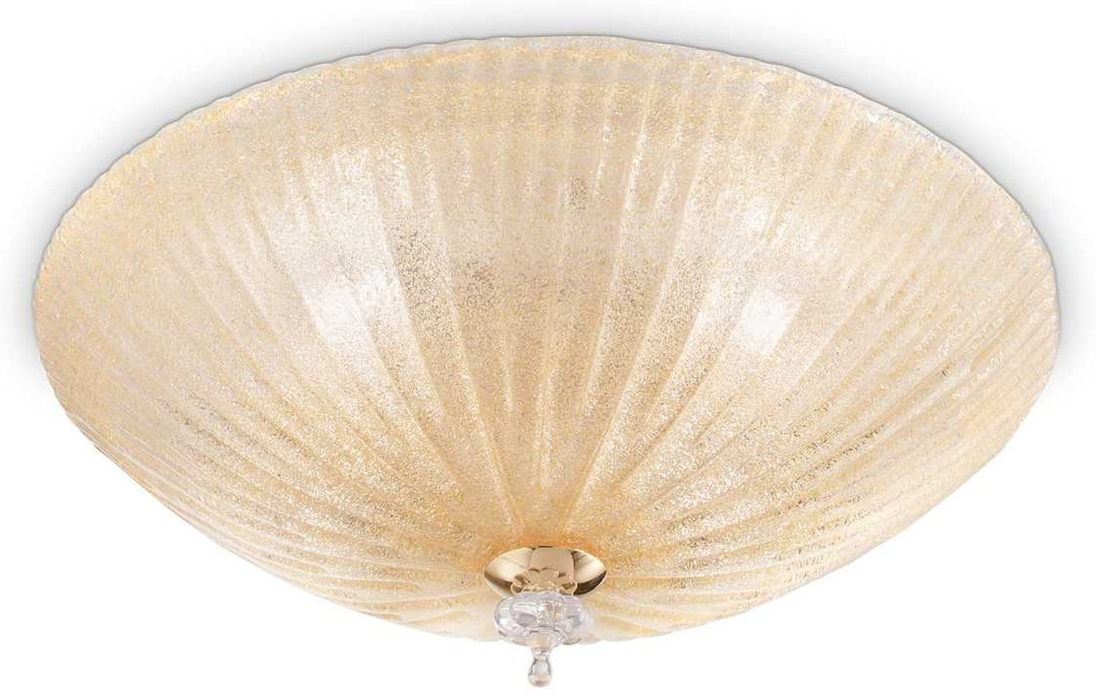 Loftlampe Ideal Lux Shell glas Ø40 x H12 cm amber/hvid 3 x E27-fatninger
