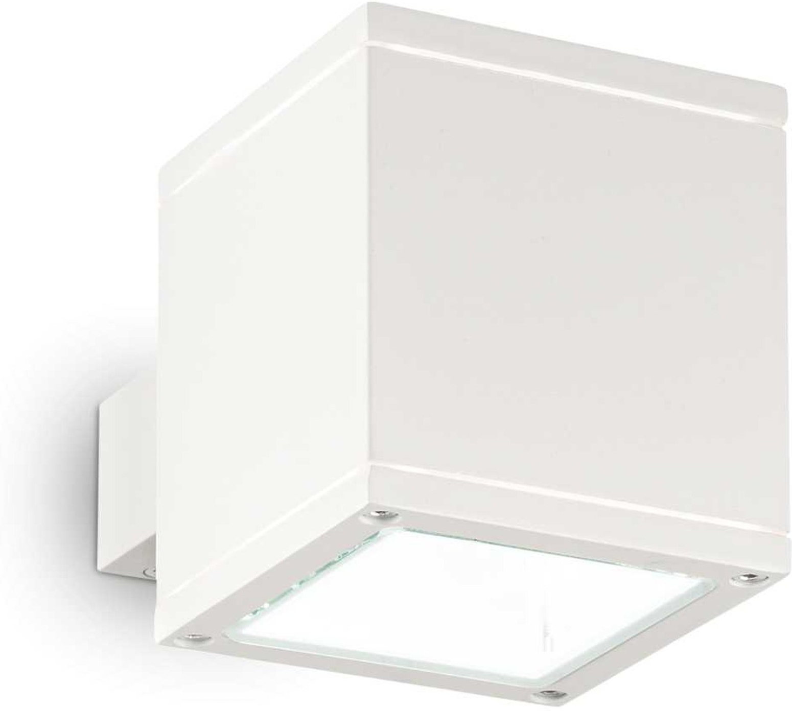 Udendørs væglampe væglys Ideal Lux Snif Square - hvid aluminium, IP44, 14x10x9 cm