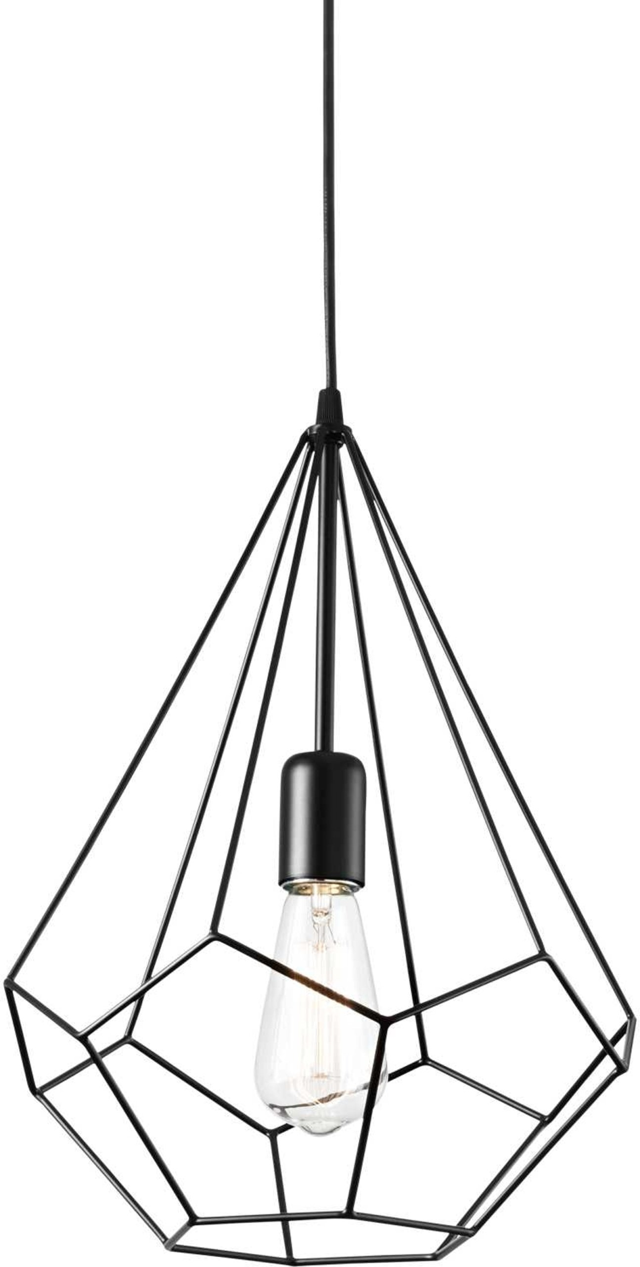 Pendellampe Ideal Lux Ampolla Ø30 x H60-120 cm sort metalstruktur