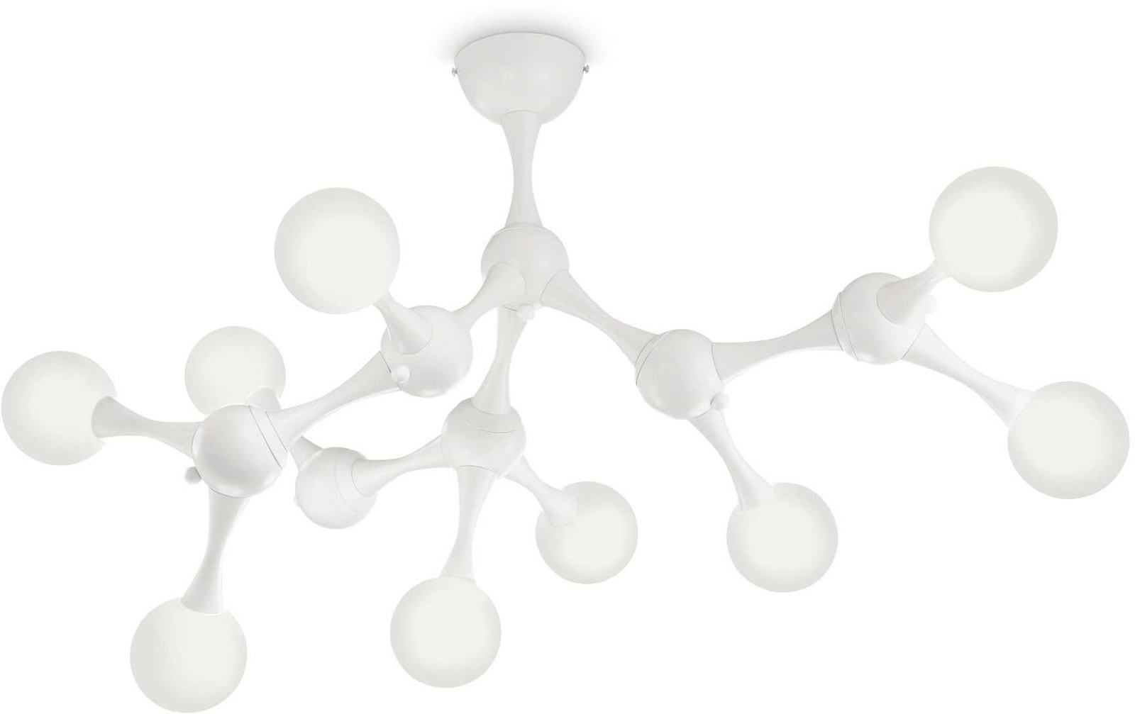Loftlampe Ideal Lux Nodino Ø83 cm Hvid/Krom Metal & Glas
