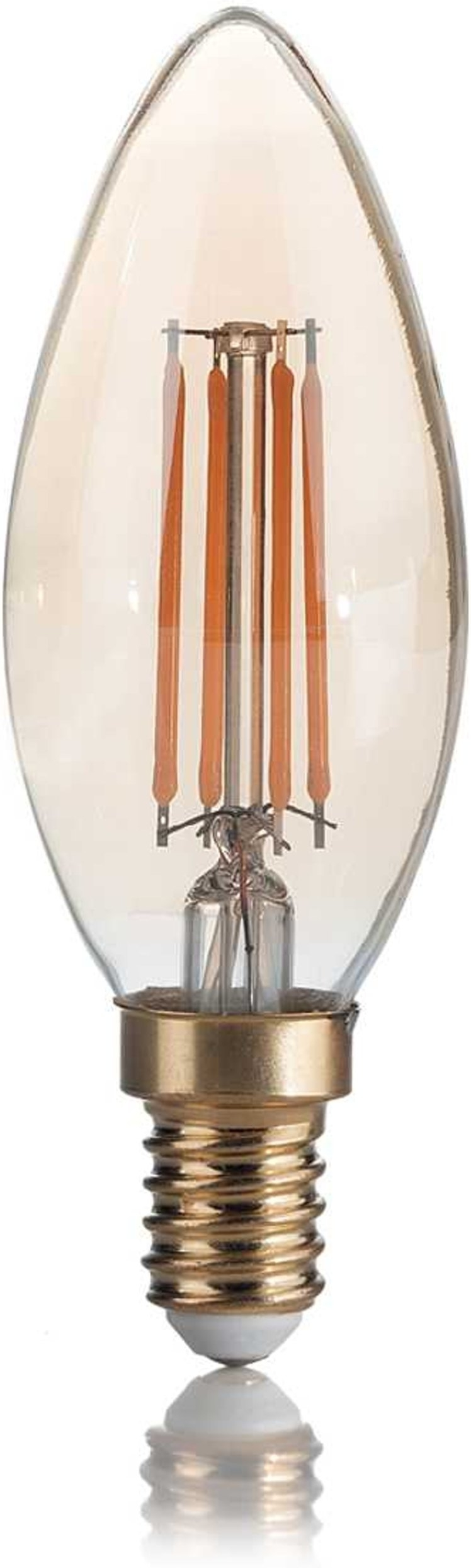 Lyspære Ideal Lux E14-fatning ravfarvet 22000K 4W 370lm 15.000h Ø35Ã100mm glas