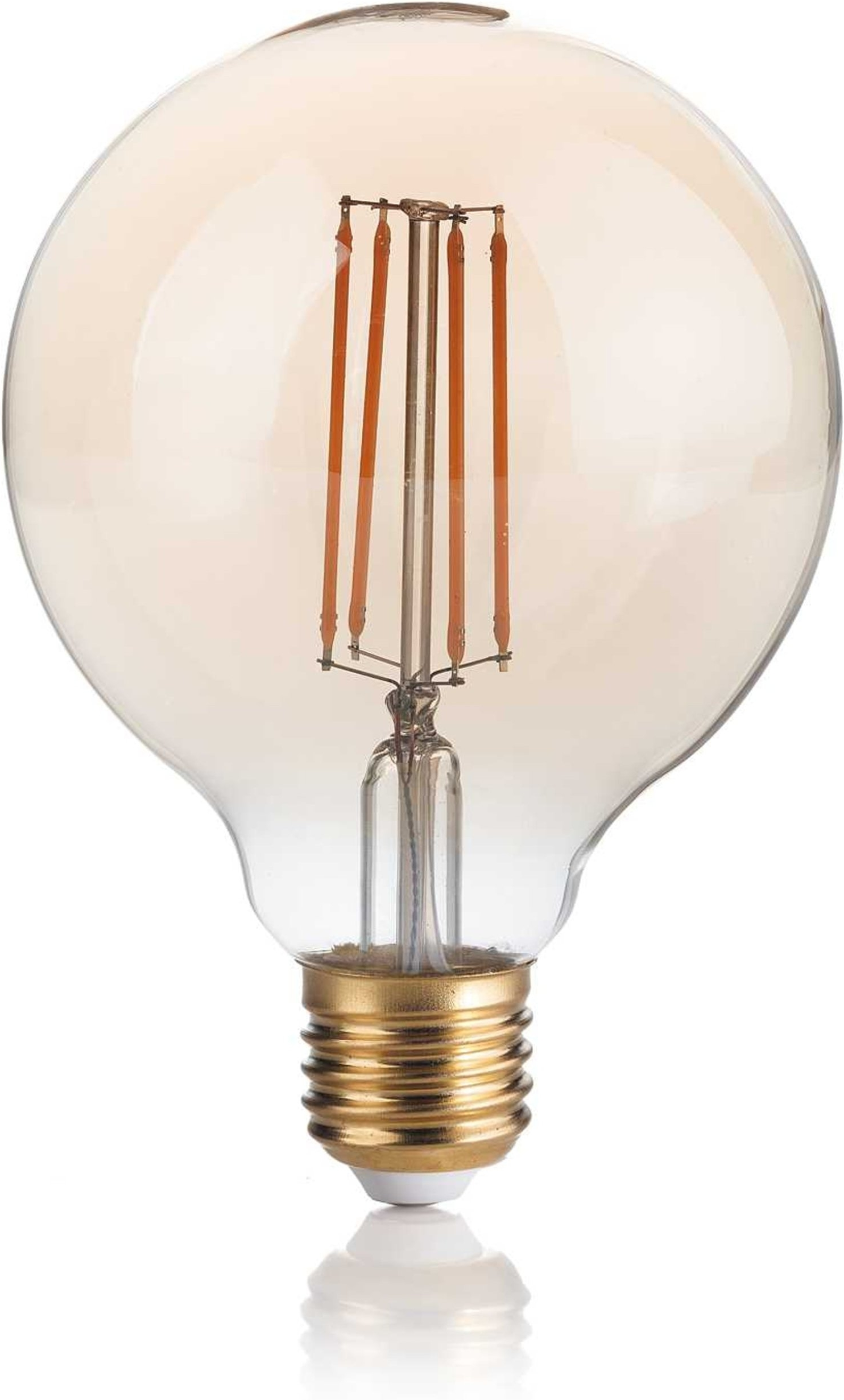 LED-lyspære Ideal Lux E27 serie ravfarvet glas 500 lm 2200K Ø9,5x13,5cm