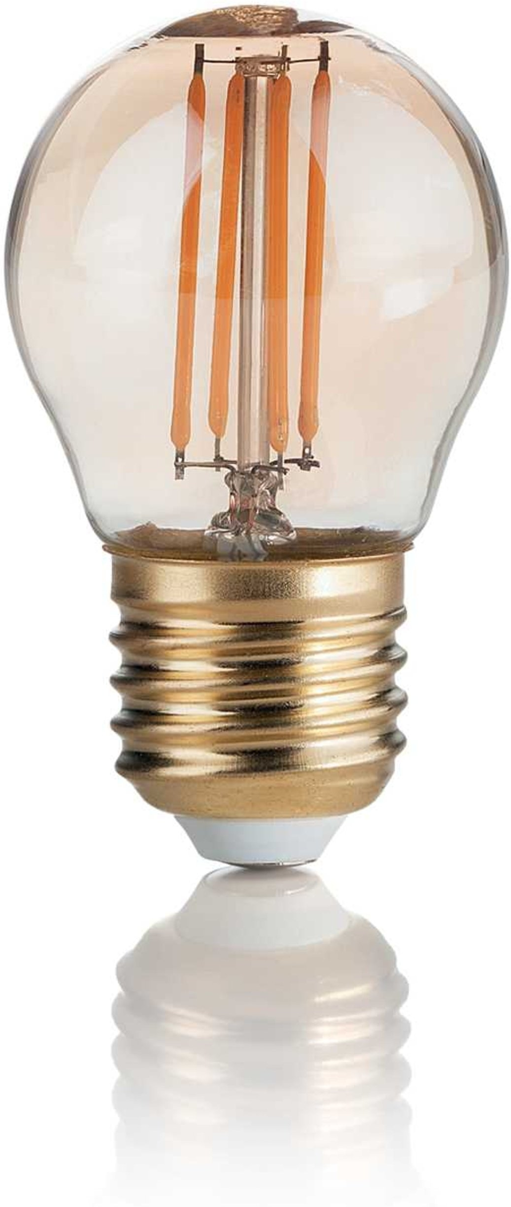 Lyspære Ideal Lux E27 LED 4W 380 lm 2200K ravfarvet glas D4,5xH7,5 cm 15000 t