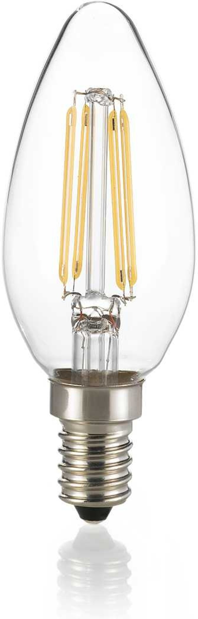E14 lyspære Ideal Lux E14-serie 4W 490 lm 4000K Ø3,5Ã9,8 cm gennemsigtigt glas