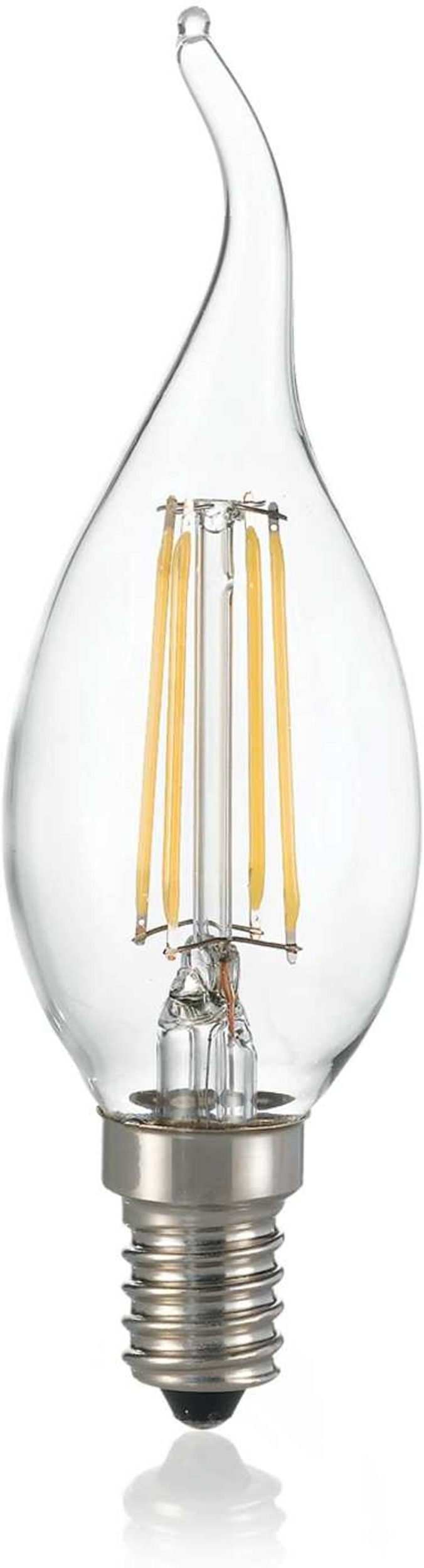 Lyspære Ideal Lux E14 4W 460 lm søjleformet glas 4000 K Ø3,5ÃH11,5 cm