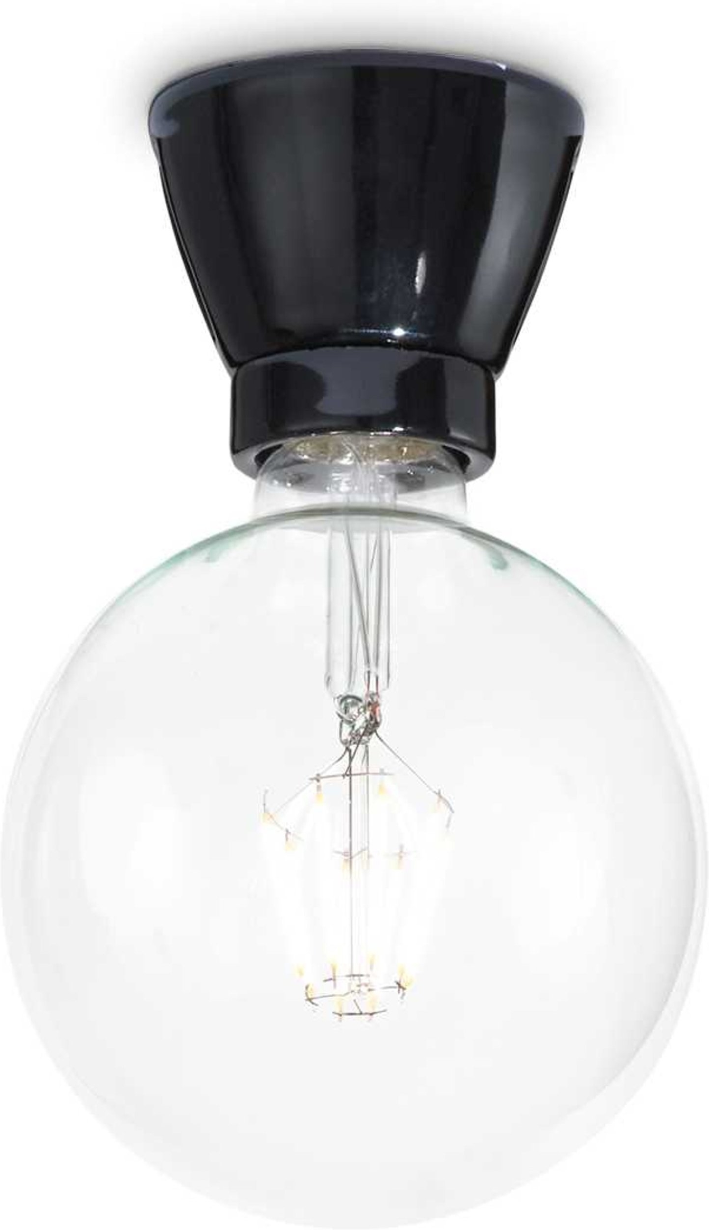 Loftlampe Ideal Lux Winery emaljeret keramisk sort E27