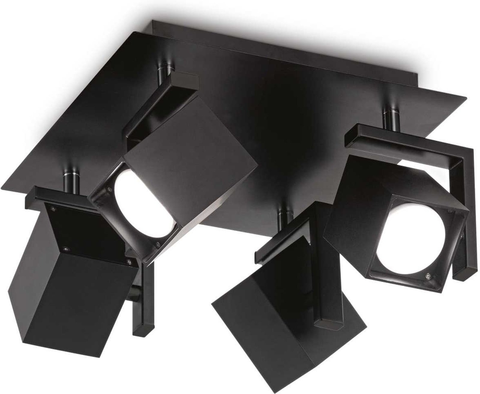 Ideal Lux Mouse justerbar 4-spot loftslampe sort metal H14xB29xL29 cm