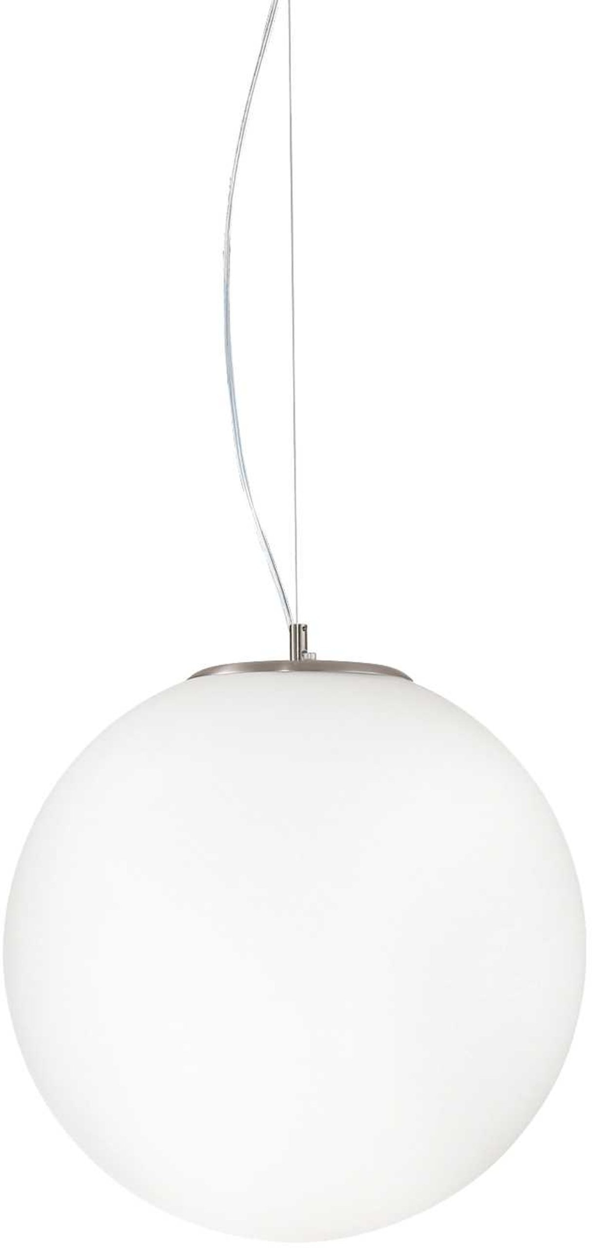 Pendel lampe Ideal Lux Mapa Riga i hvidt glas Ø40 cm justerbar H55-135 cm E27 indendørs