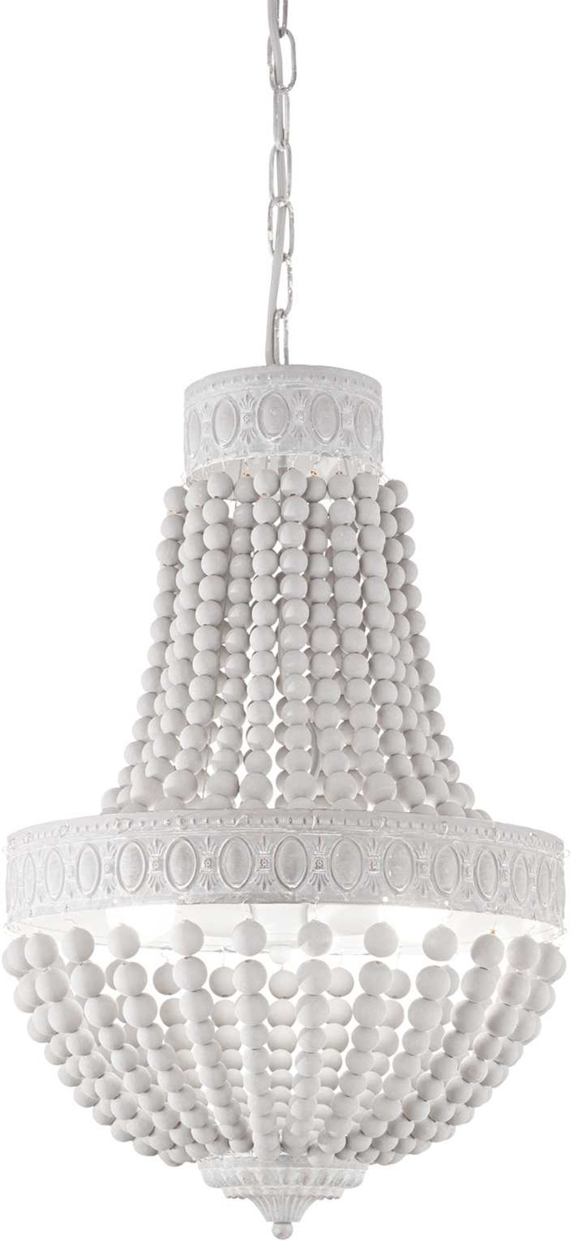 Pendellampe Ideal Lux Monet Ø40 cm justerbar H 82 - 150 cm hvid mat metal/træ
