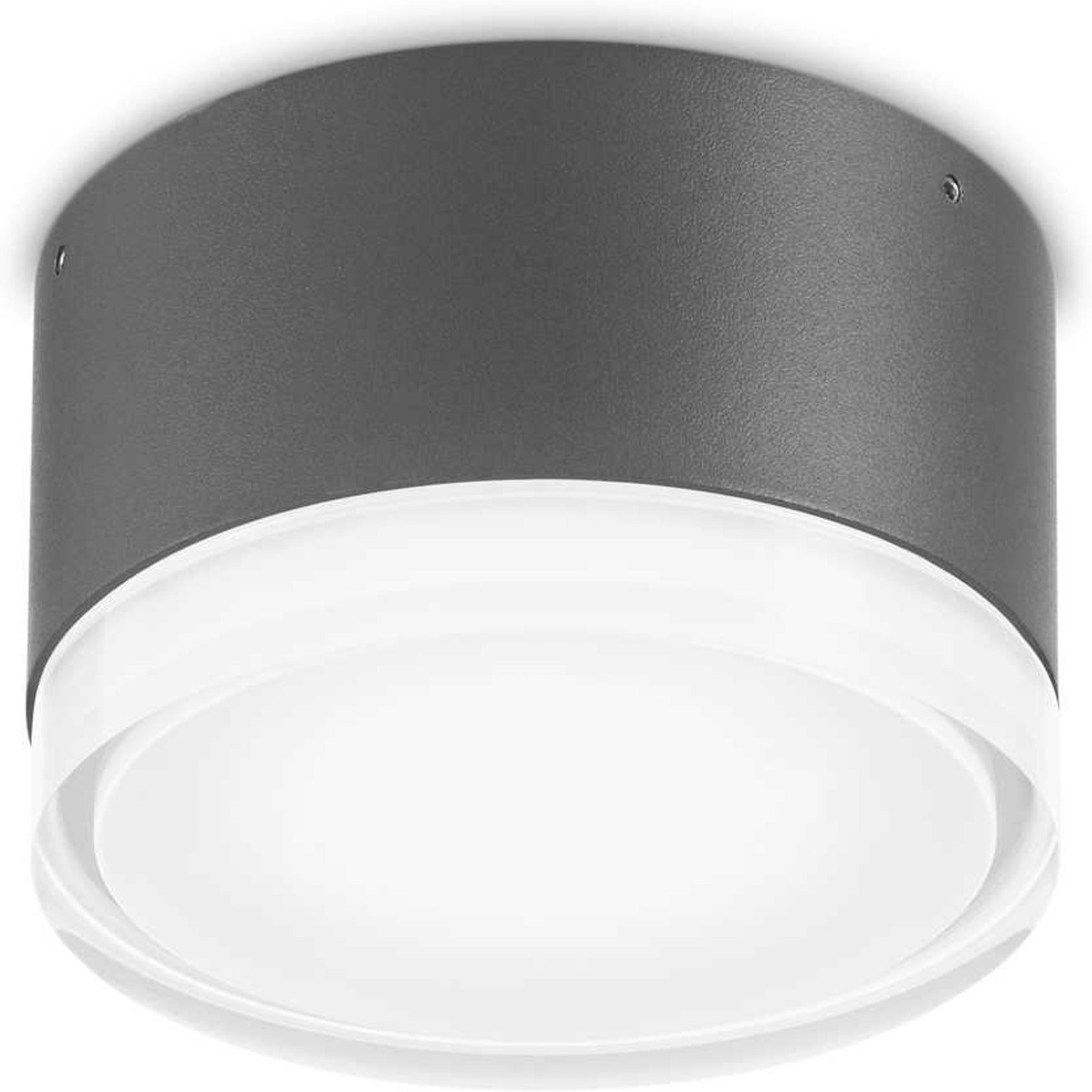 Udendørs loftslampe Ideal Lux Urano antracit aluminium IP44 GX53 Ø12xH7,5 cm