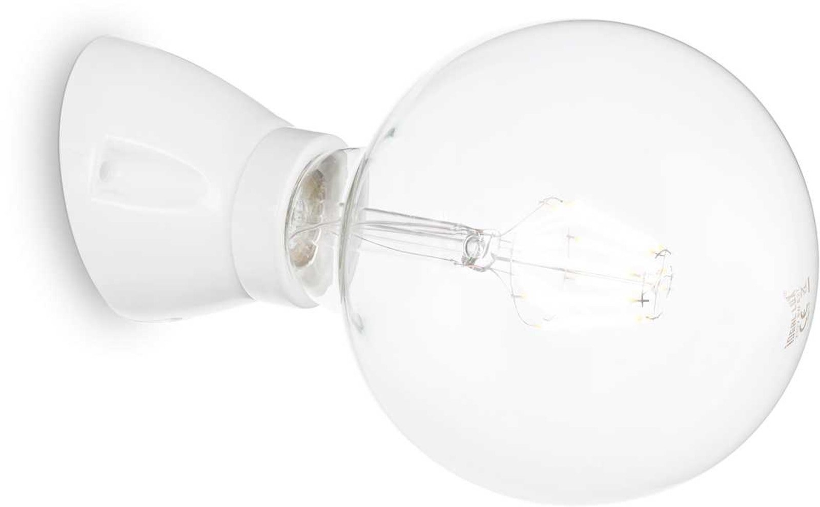 Væglampe Ideal Lux Winery hvid keramik Ø7,5 x B7 cm E27 op til 60W