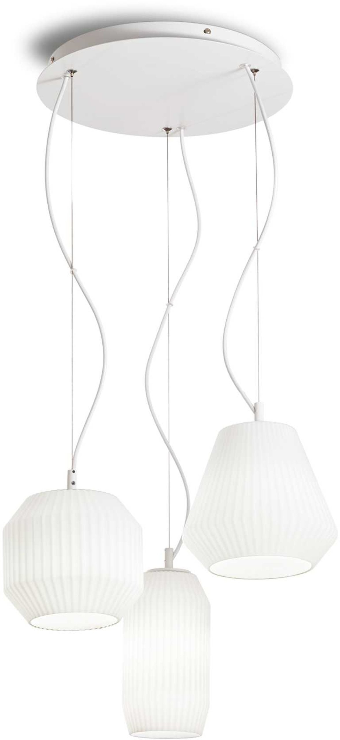 Pendellampe/loftlampe Ideal Lux Origami Hvid Ø40 H370-1225 mm