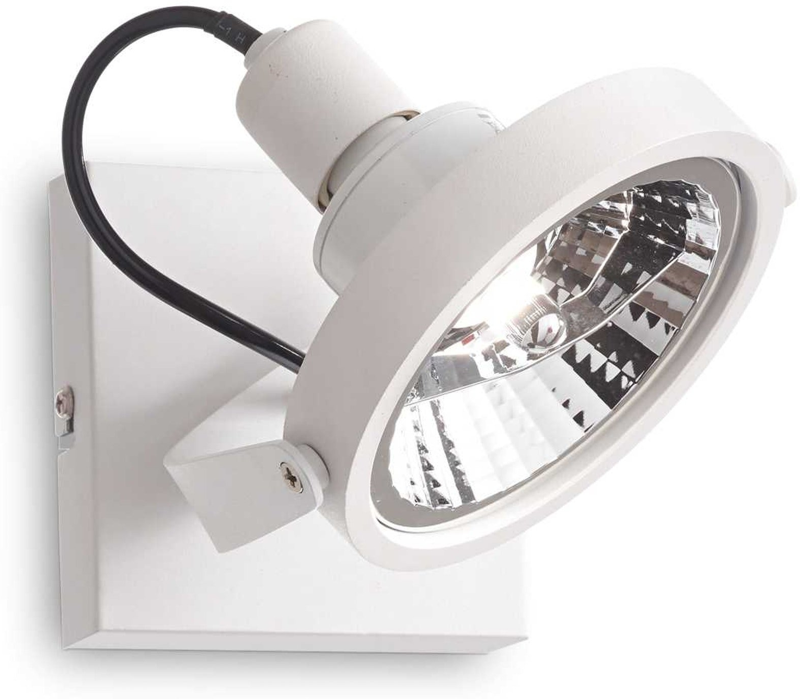 Væglampe Ideal Lux Glim hvid Ø12 x H19 cm  -  indendørs belysning med justerbar diffuser og GU10-pære