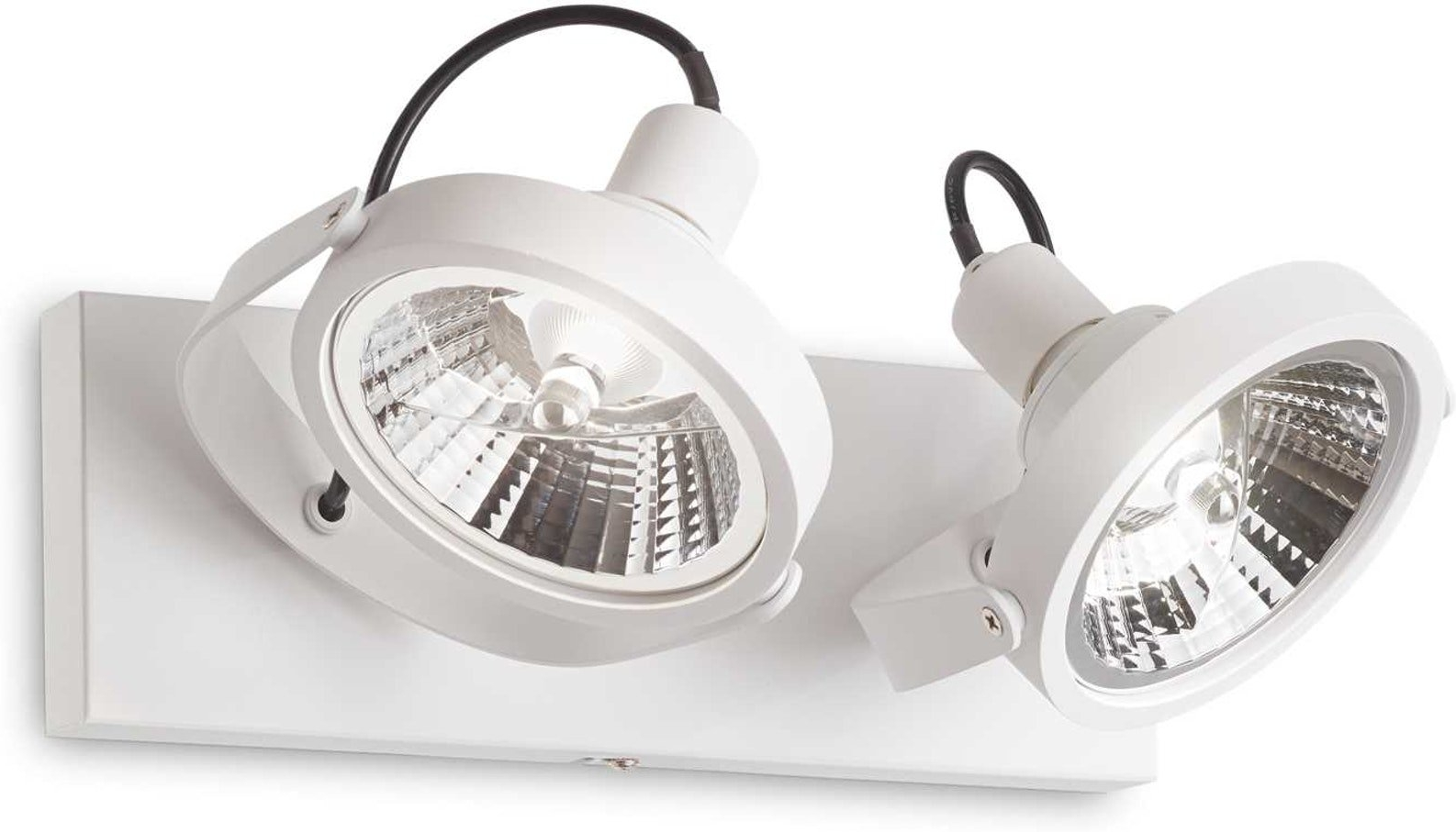 Væglampe Ideal Lux Glim metal hvid med to justerbare diffusers D12 x H19 x L31 cm inkl. GU10 13W 3000K