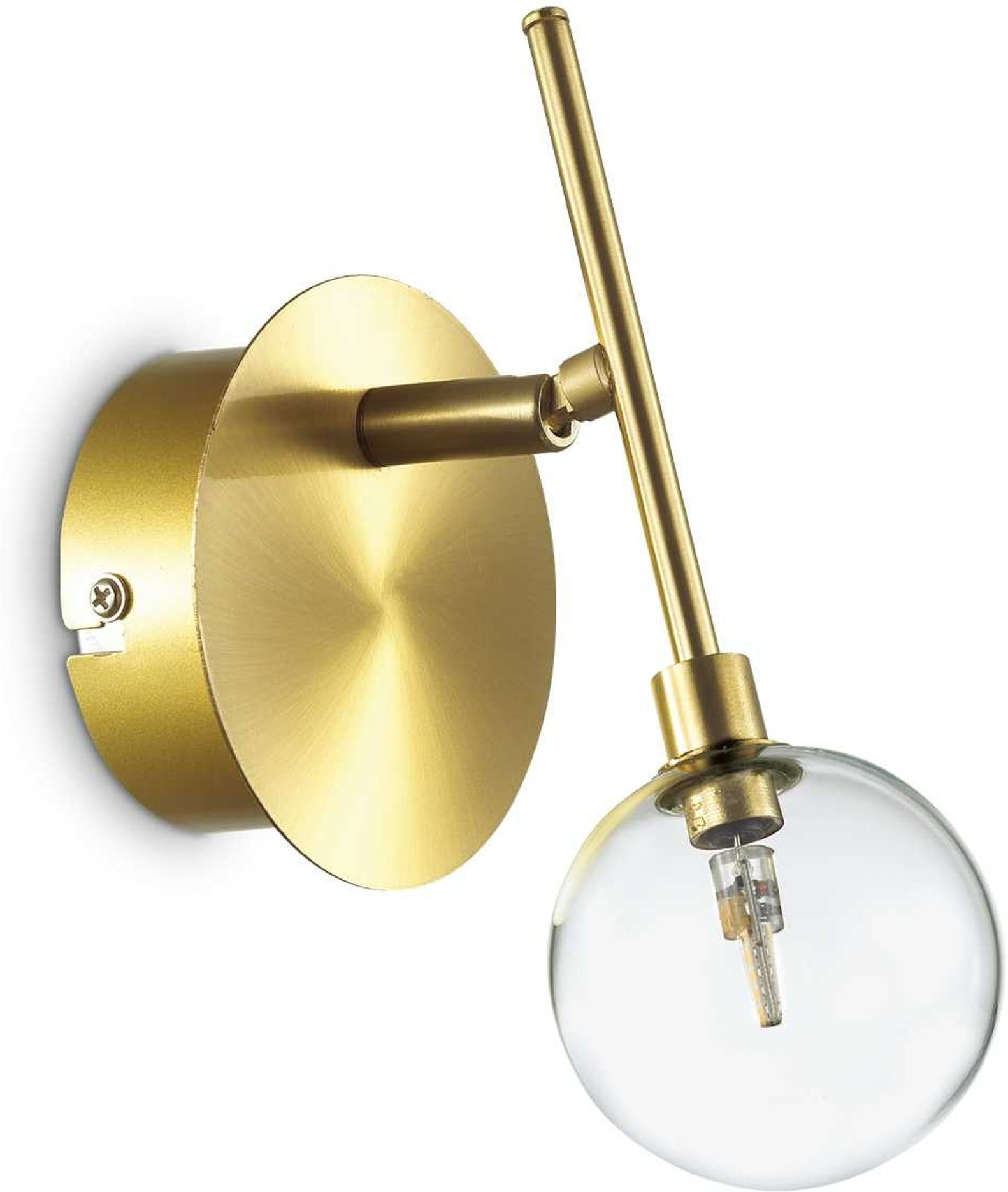 Væglampe Ideal Lux Maracas messing  -  justerbar glasdiffusor, H20ÃB10ÃL12,5 cm, inkl. G4-pære