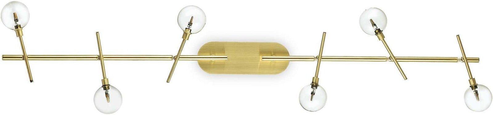 Loftlampe Ideal Lux Maracas messing med justerbare glasdiffusorer  -  118 cm
