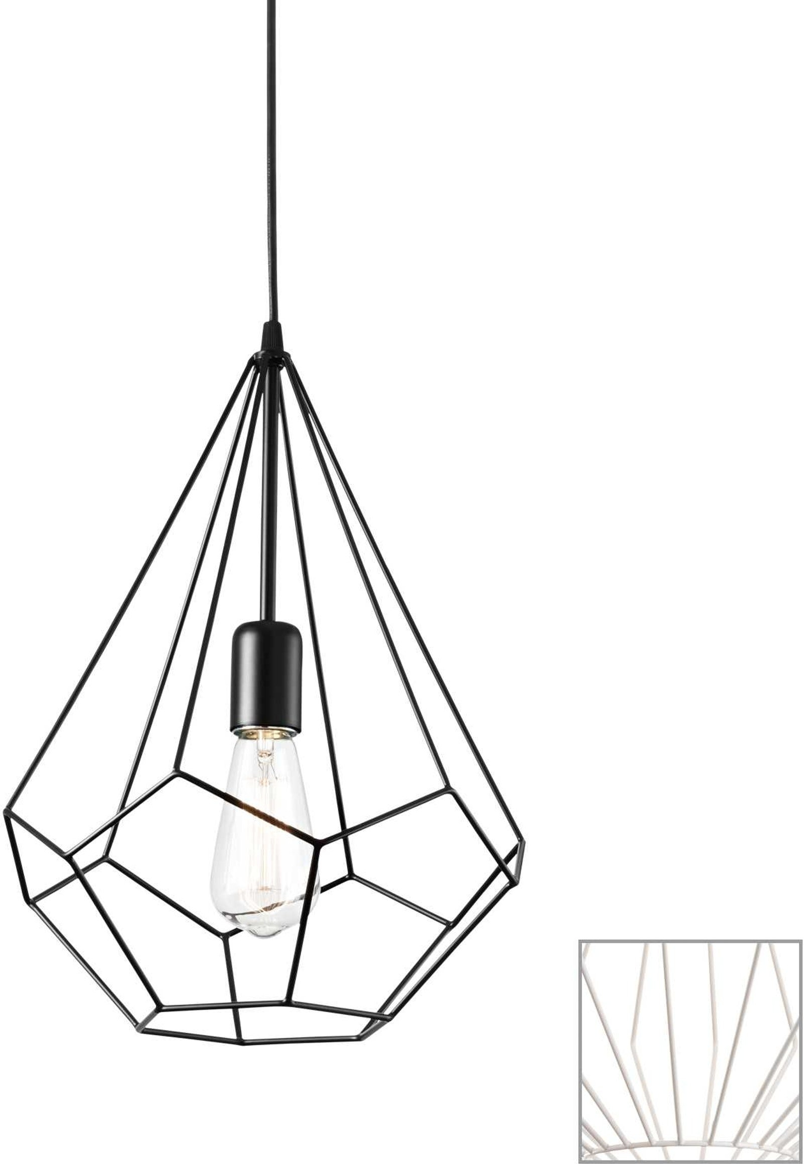 Pendel lampe Ideal Lux Ampolla Ø300 mm justerbar H600-1200 mm hvid metal