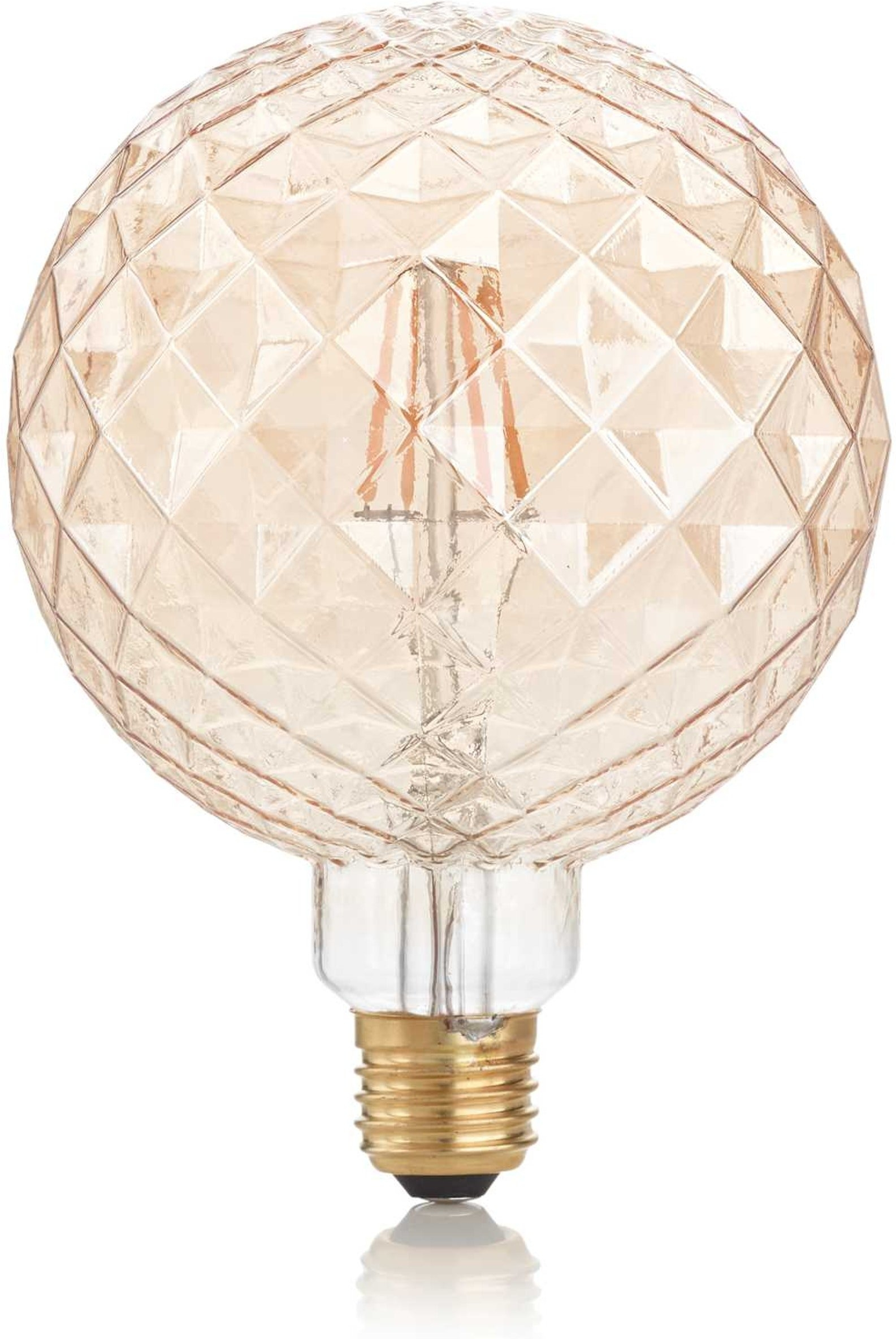 LED-pære Ideal Lux E27 Ø11,5Ã17 cm ravfarvet glas 4W 360 lm 15.000 timers levetid