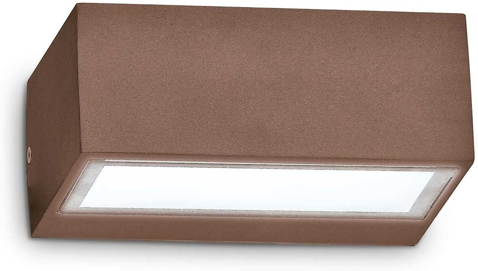 Udendørs væglampe Ideal Lux Twin, aluminium/metal, kaffe, IP44, H6,5 x B11,5 x L16,5 cm
