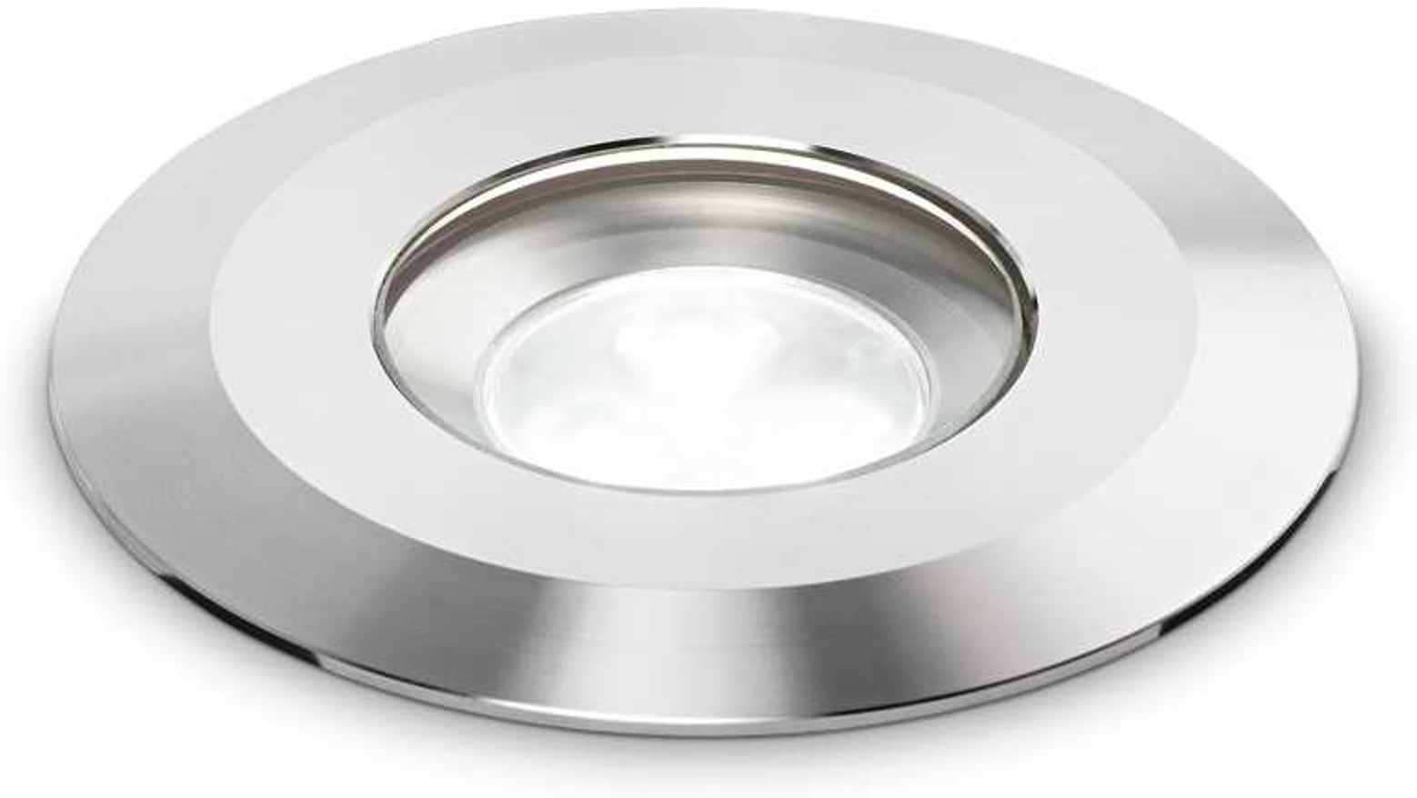 Nedgravningsspot Ideal Lux Park Led stål IP68 Ø9 cm integreret LED 520 lm 4000K 4,8W