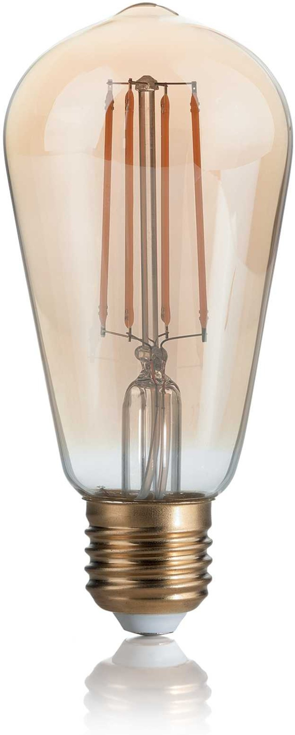 Lyspære Ideal Lux E27 ravfarvet glas Ø6,5x14,5 cm 4 W 290 lm varm glød dæmpbar