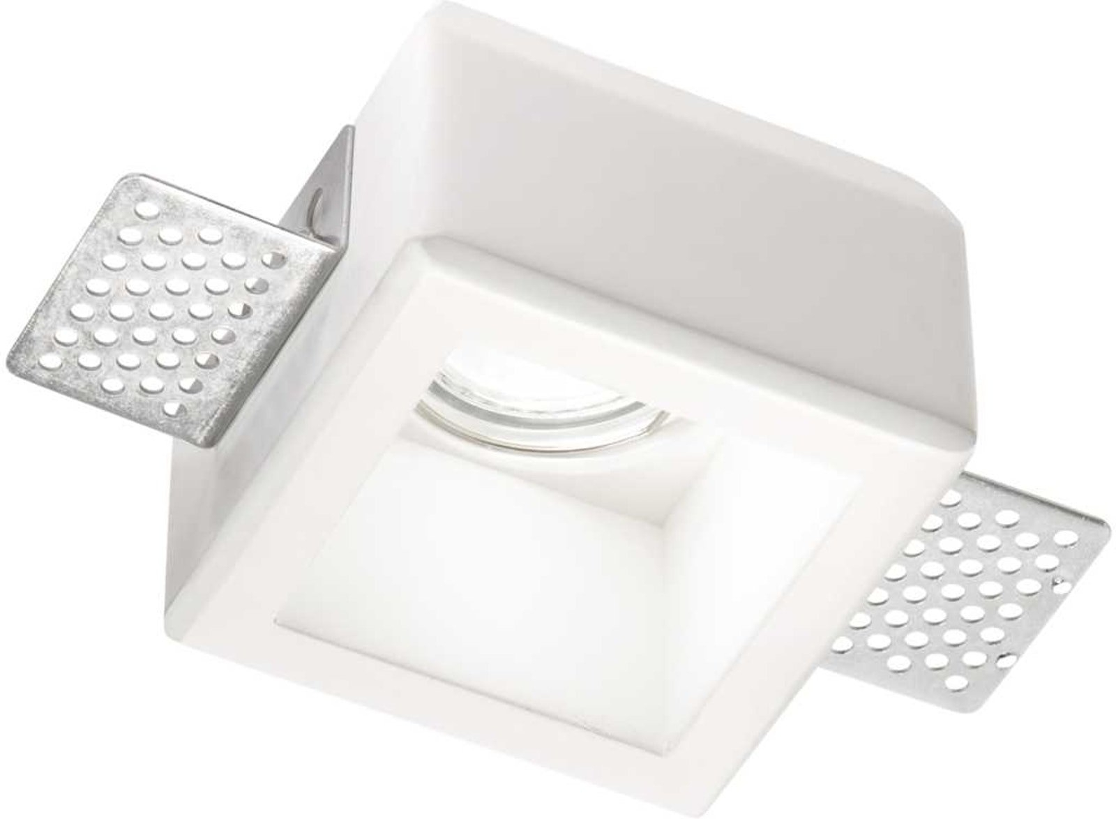Indbygningsspot Ideal Lux Samba i hvid gips Ø8 cm med GU10 fatning IP20
