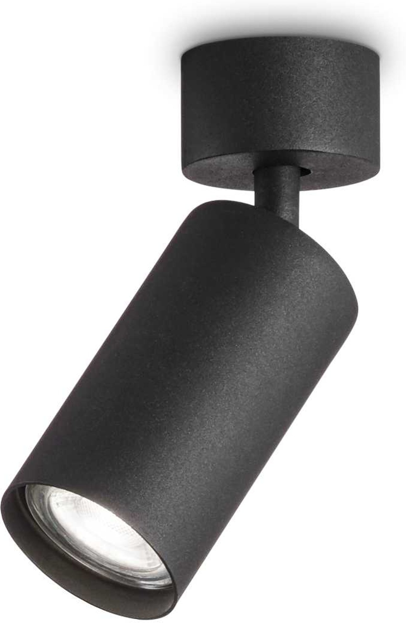 Loftslampe Ideal Lux Dynamite sort metal Ø5,5 cm H16,5 cm med justerbare diffusorer