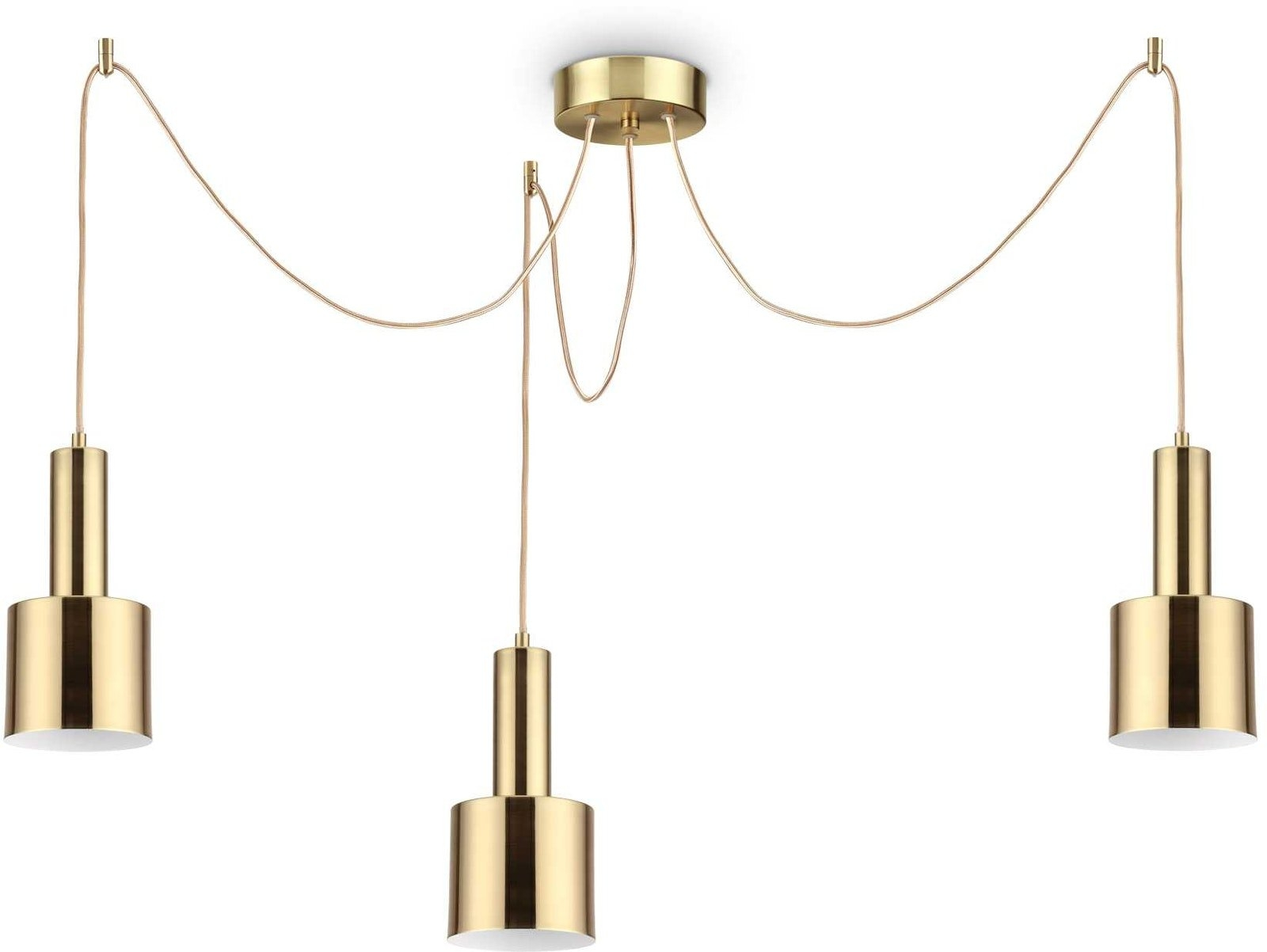 Pendel lampe Ideal Lux Holly messing justerbar loftlampe 600 x 370-2300 x 240 mm 3xE27