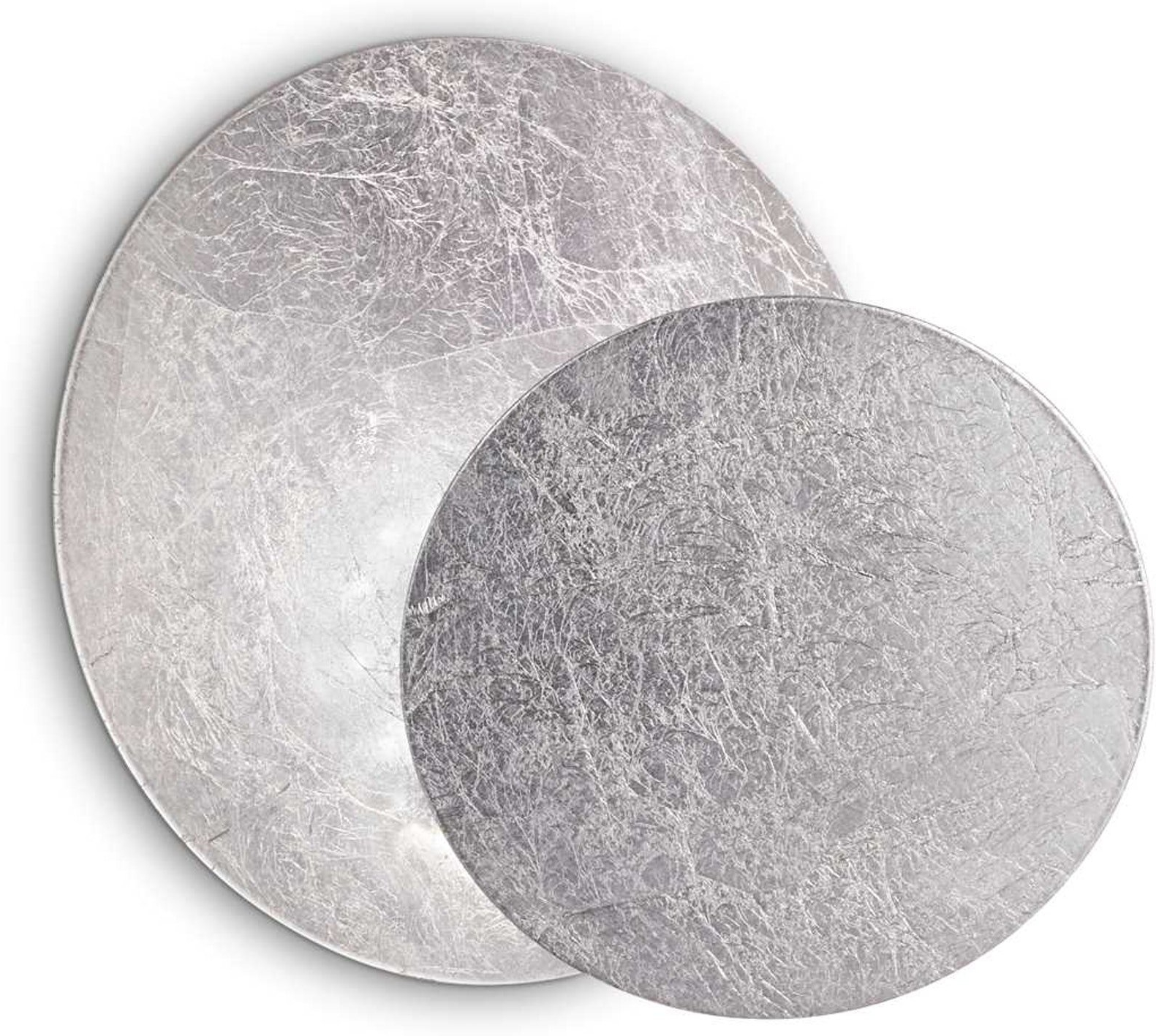 Væglampe Ideal Lux Tick i sølv  -  LED varm hvid 6W 600 lm Ø18 cm