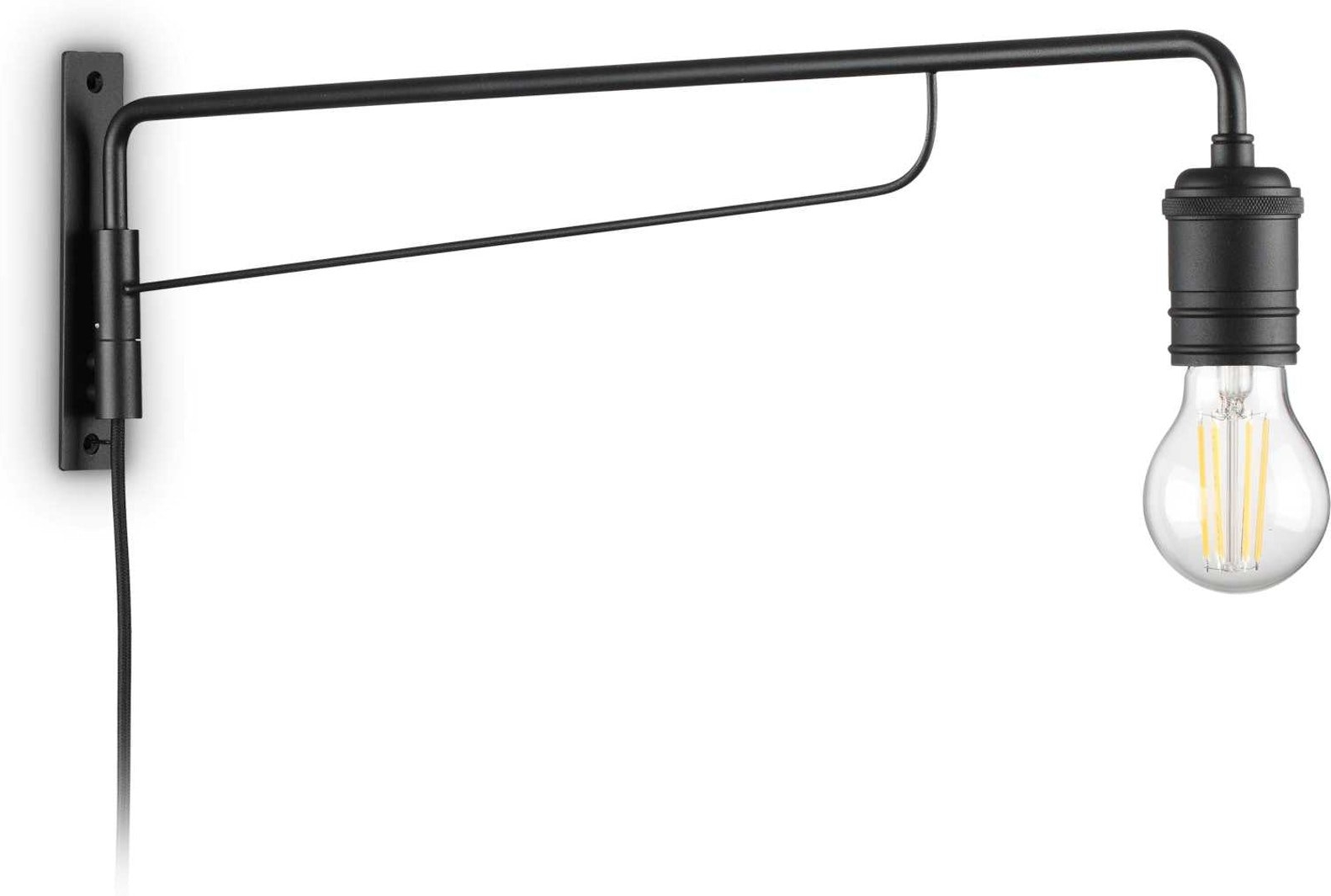 Væglampe Ideal Lux Triumph  -  sort metal, H16 x B4 x L62,5 cm, E27-fatning