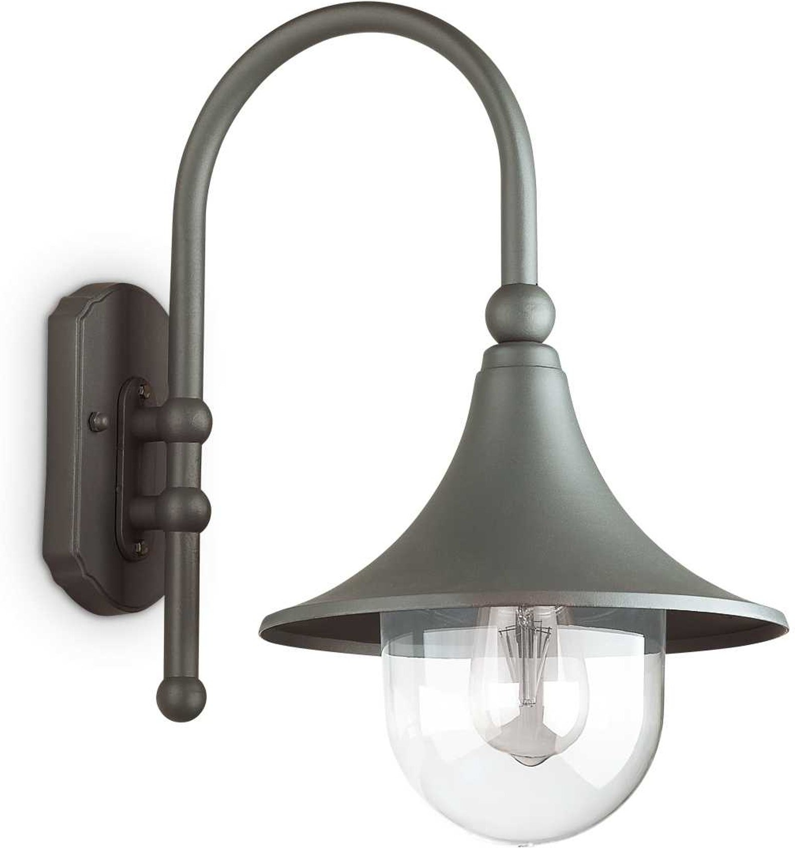 Udendørs væglampe Ideal Lux Cima antracit med akryl diffuser IP43